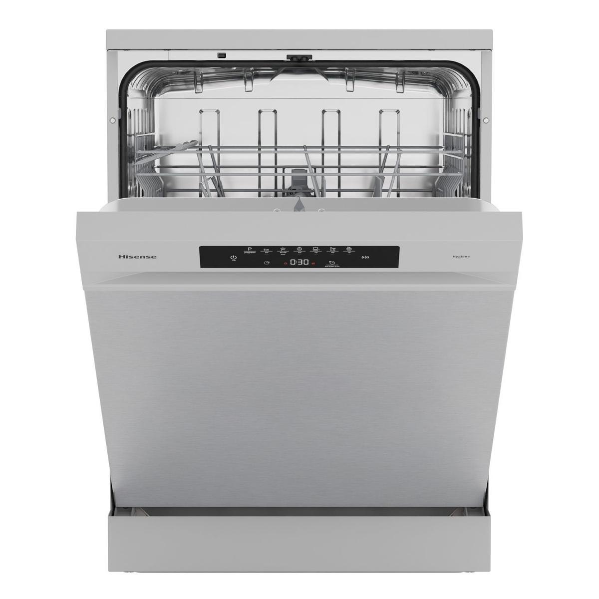 Hisense Hi4 Freestanding Dishwasher - Auto dry B-Rated Silver
