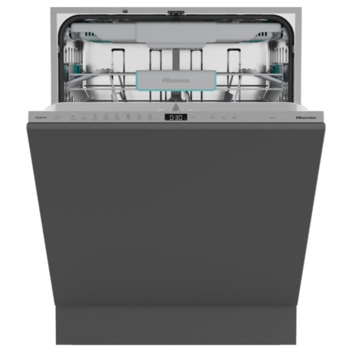Hisense Hi6 Integrated Dishwasher - Auto Dry, A-Rated, Silver control panel