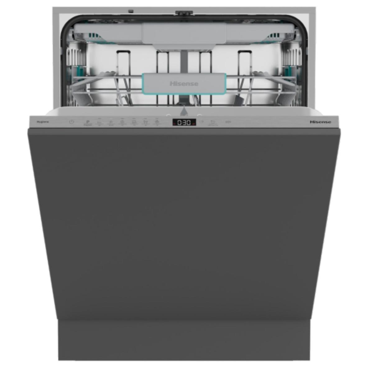 Hisense Hi4 Integrated Dishwasher - Auto Dry, C-Rated, Silver control panel