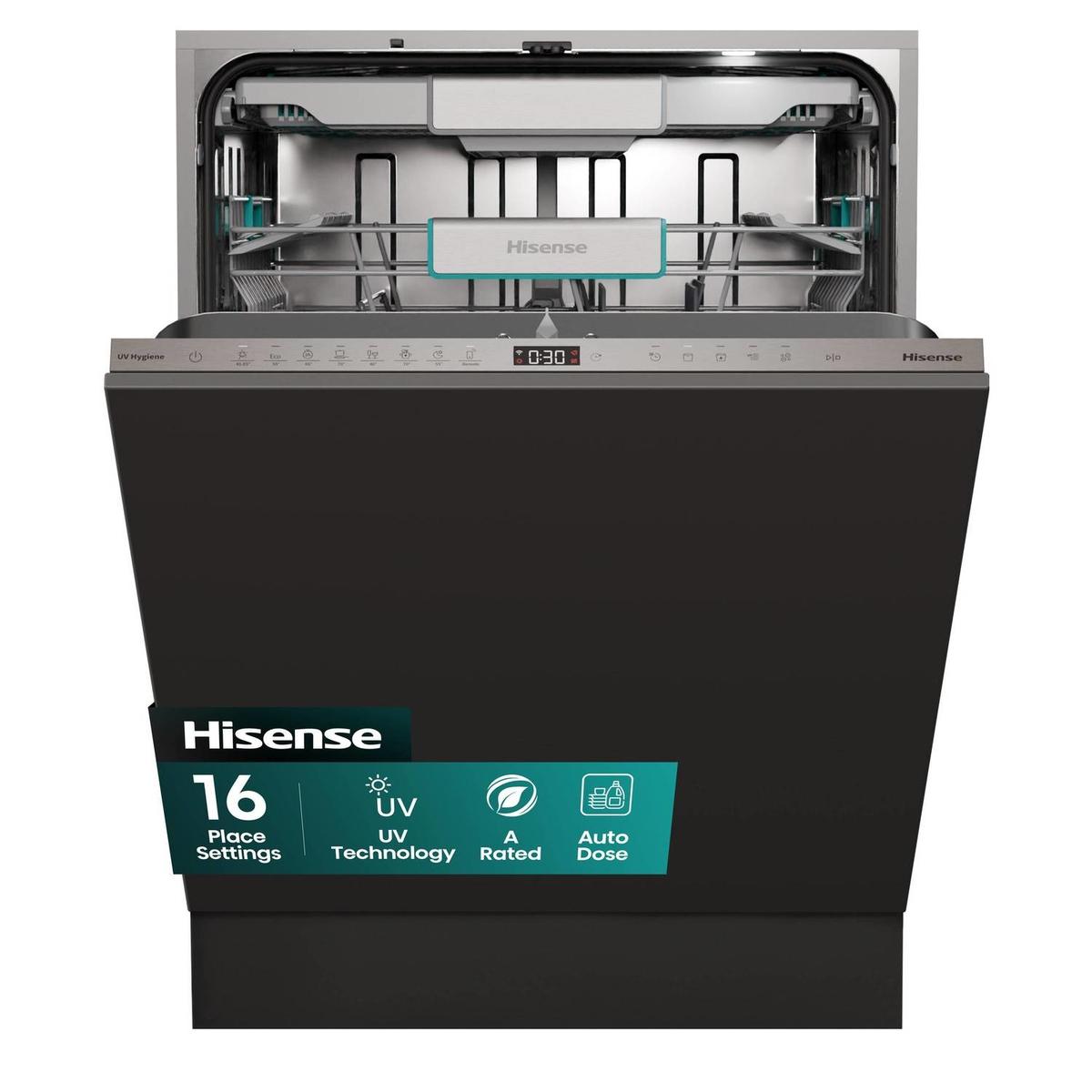 Hisense Integrated Dishwasher - Smart Wi-Fi A-Rated Silver control panel