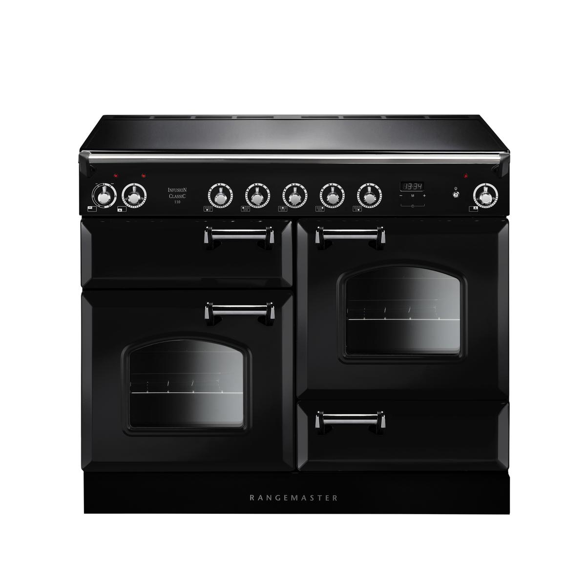 Rangemaster Infusion Classic 110cm Ceramic Range Cooker - Charcoal Black