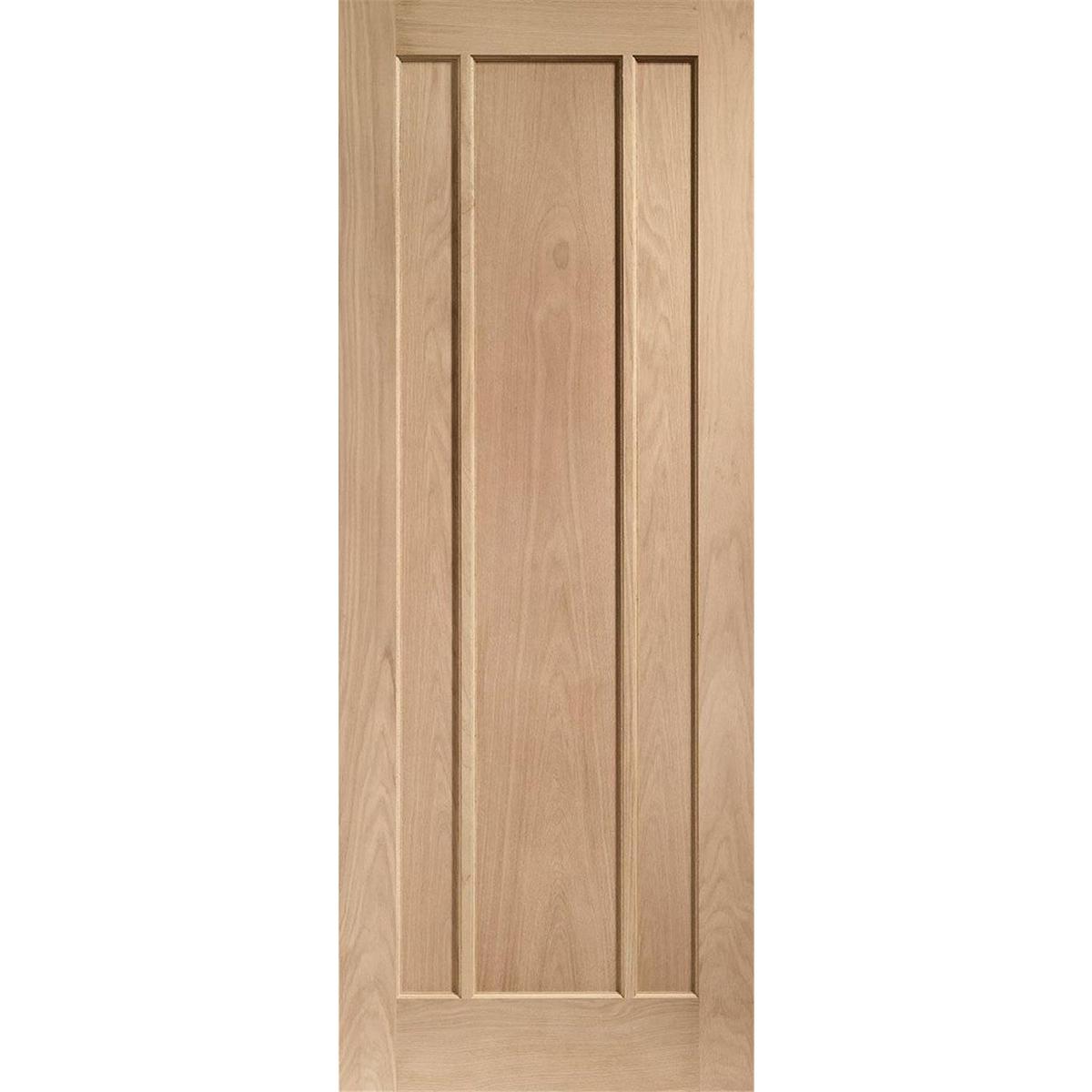 Internal Oak 3-Panel Door - Unfinished - 2032 x 813 x 35mm - Worcester - XL Joinery