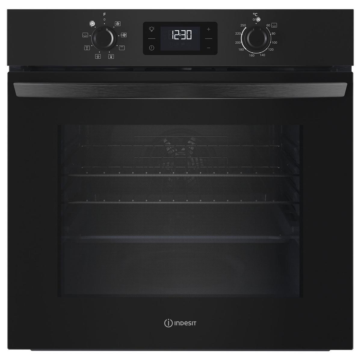 Indesit IO253BUK Turn&Go Electric Fan Single Oven - Black