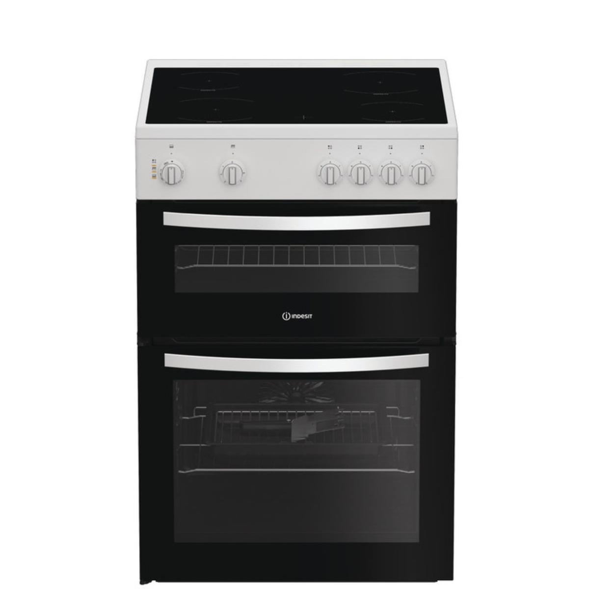 GRADE A2 - Indesit 60cm Twin Cavity Electric Cooker - White