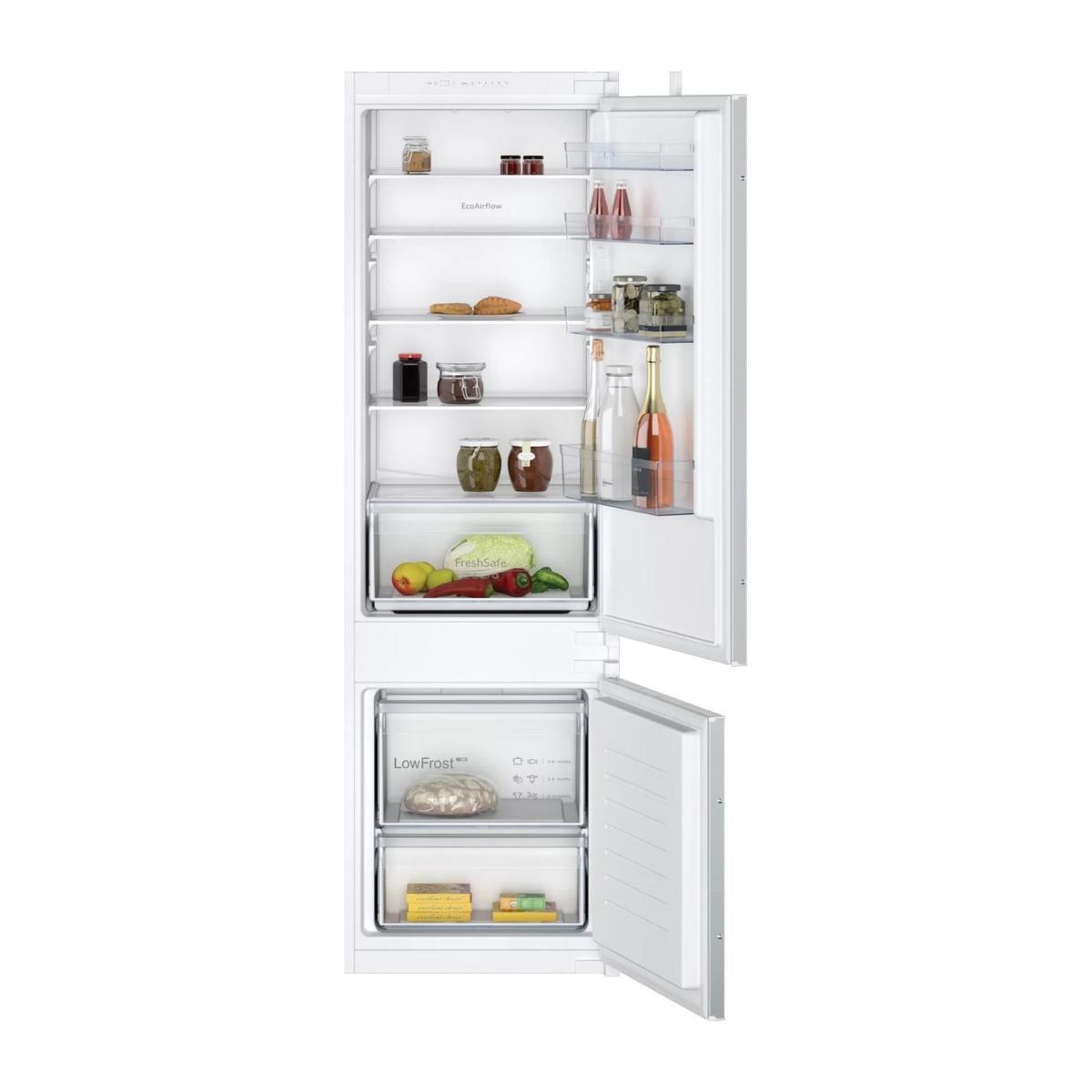 Neff N30 270 Litre 177 cm 70/30 Integrated Fridge Freezer - White with Sliding Door Hinge