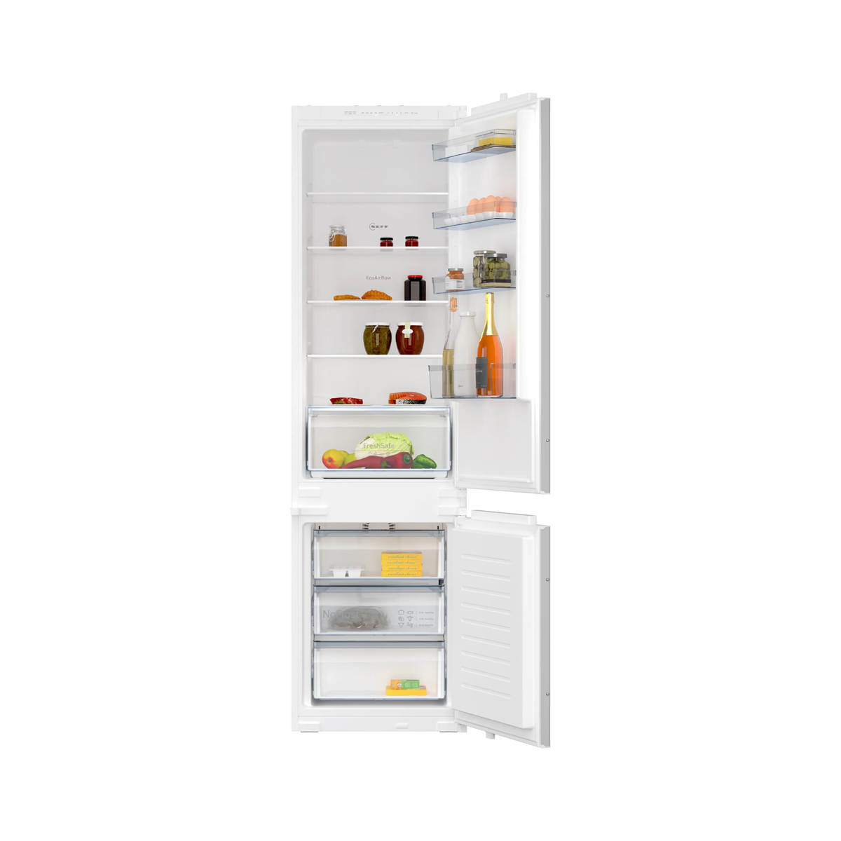 Neff N30 290 Litre 194 cm 60/40 Integrated Fridge Freezer with Sliding Door Hinge