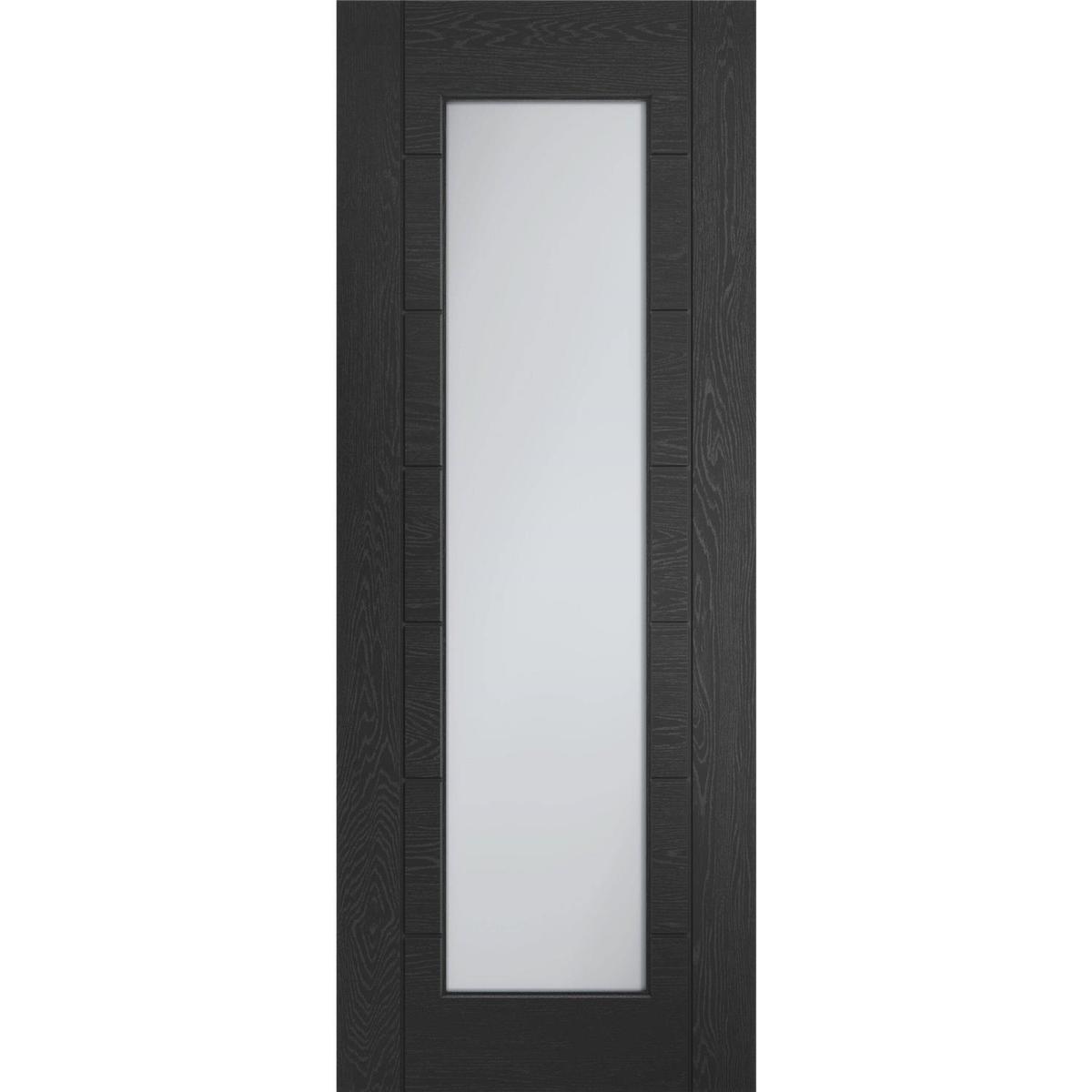 Internal Black Fully-Glazed Door with Clear Glass - 1981 x 762 x 35mm - Palermo - XL Joinery