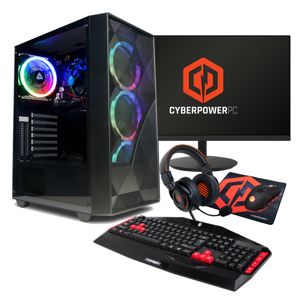 CyberPowerPC Eurus AMD Ryzen 5 5600G 8GB RAM 500GB M.2 NVMe SSD + 23.8 Inch 100Hz 1ms Gaming Monitor