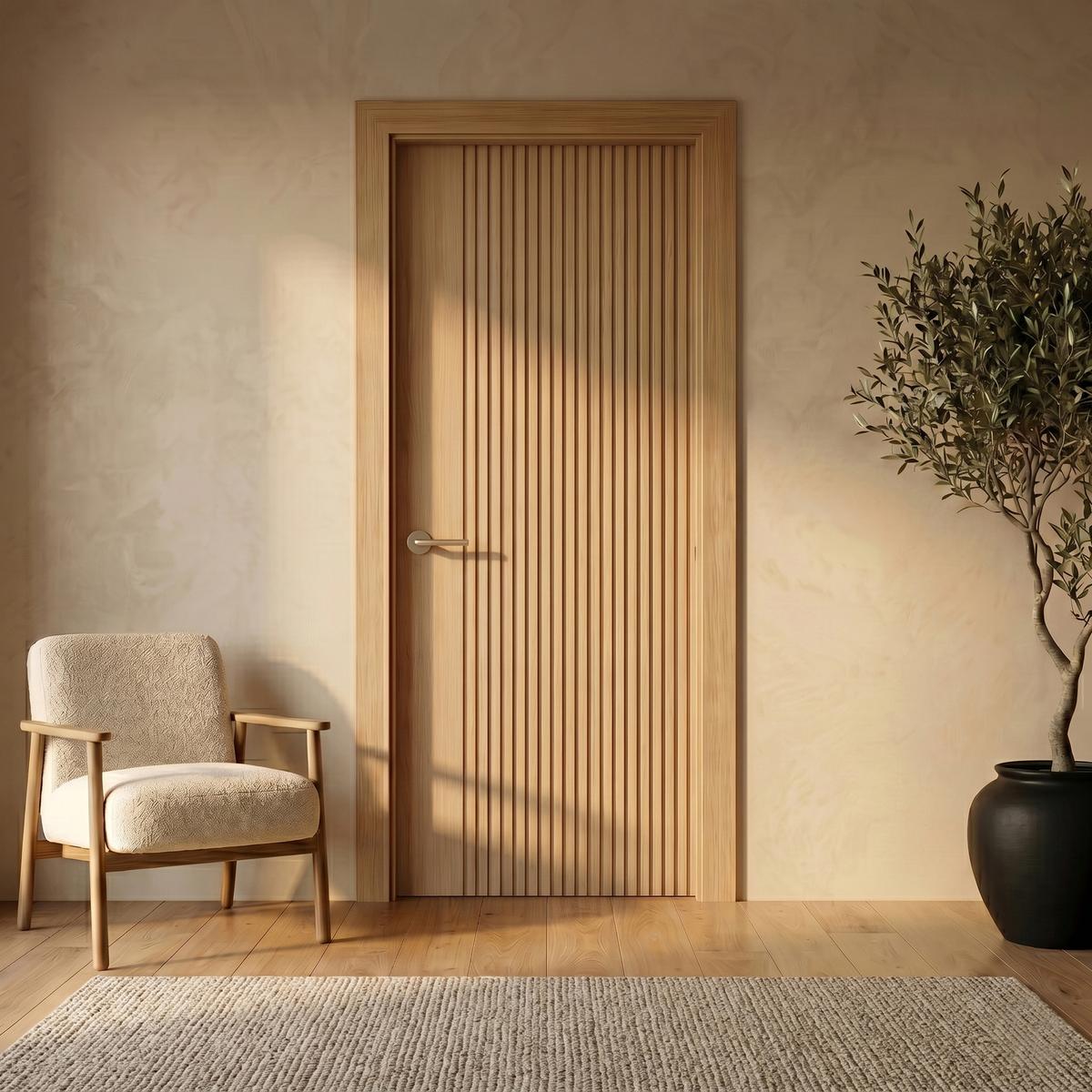 Internal Oak Laminate Door - Pre-Finished - 1981 x 838 x 35mm - Stria - XL Joinery
