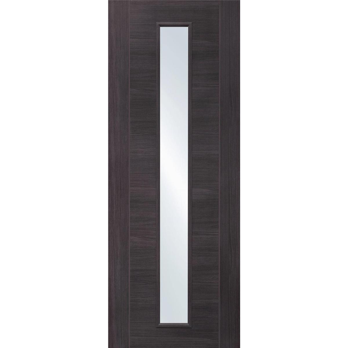 Internal Grey Laminate Glazed Door with Clear Glass - Pre-Finished - 2040 x 726 x 40mm - Forli - XL Joinery