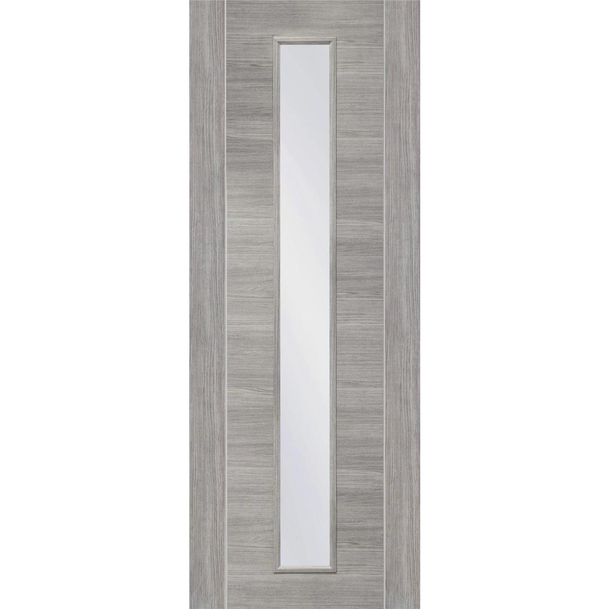 Internal Grey Laminate Glazed Door with Clear Glass - Pre-Finished - 1981 x 610 x 35mm - Forli - XL Joinery