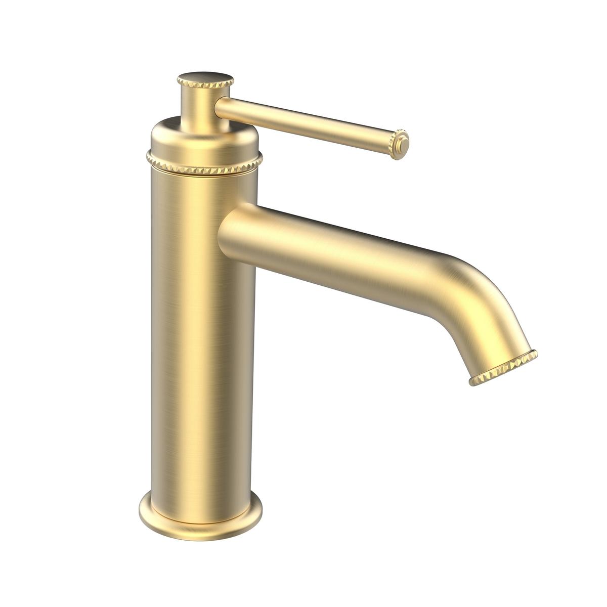 Brushed Brass Traditional Mono Basin Mixer Tap - Lyla