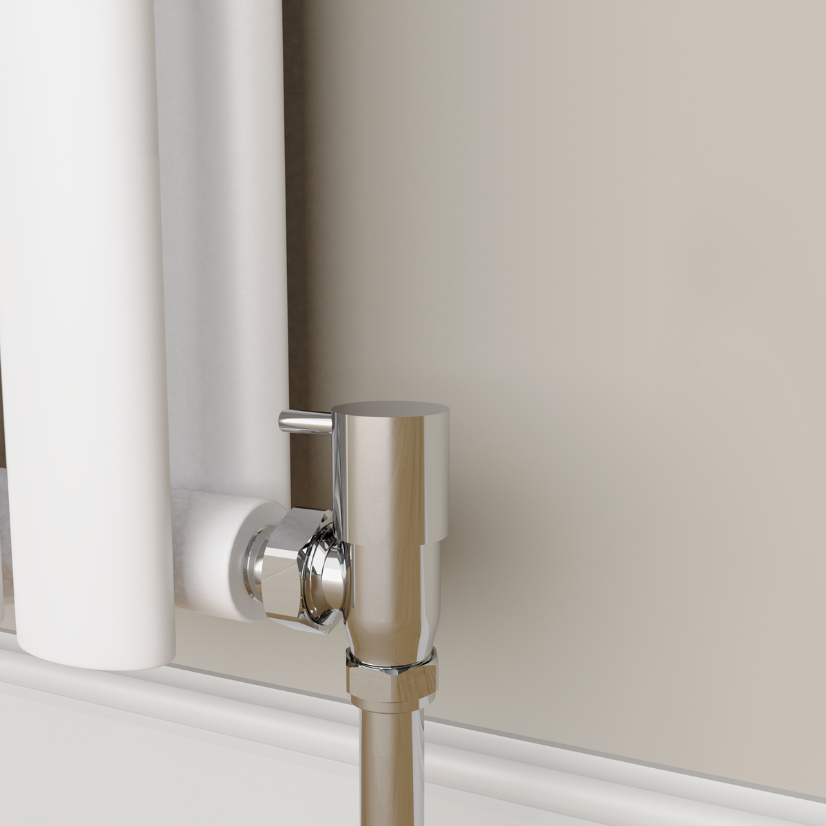 Refurbished Elego Chrome Modern Manual Angled Radiator Valves pair