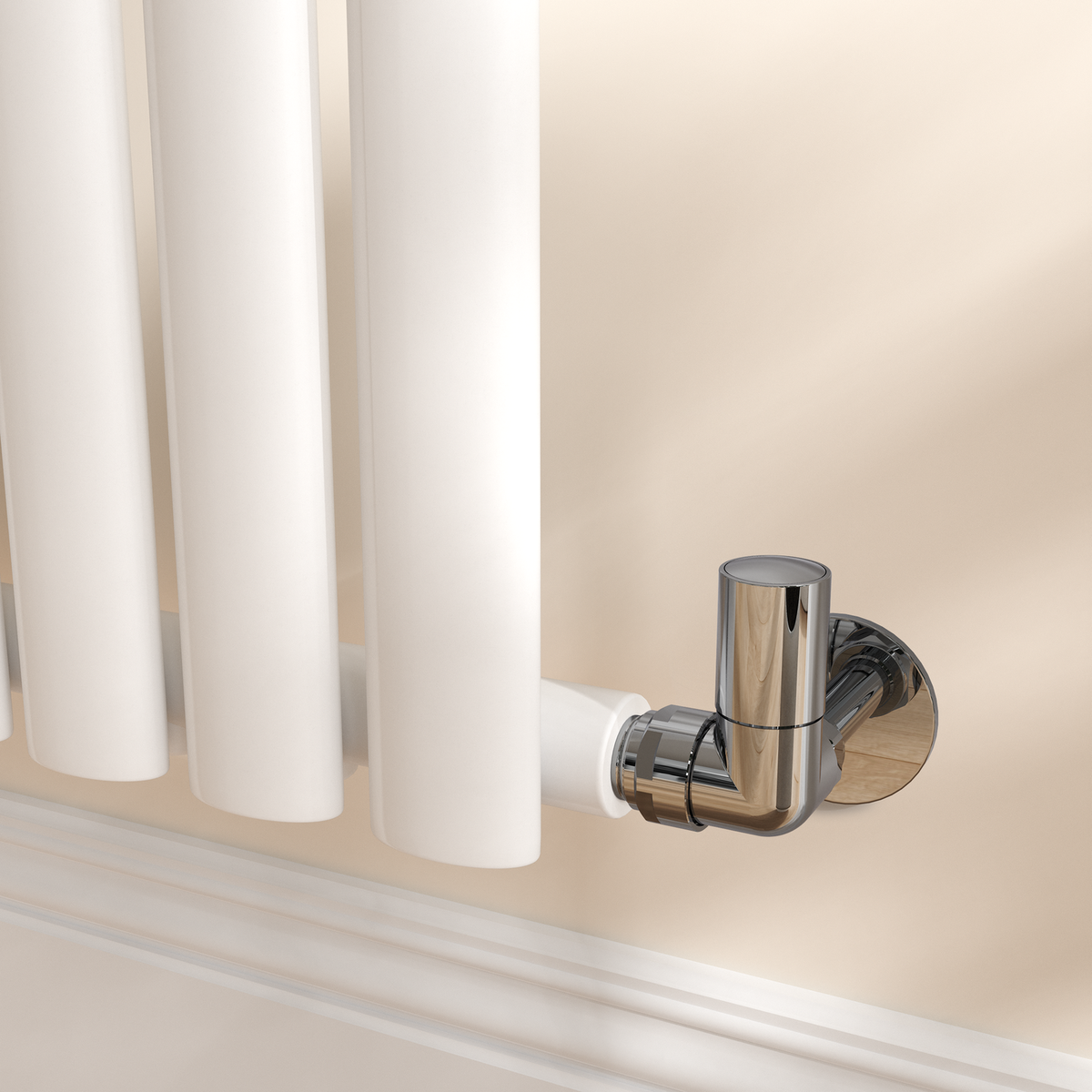 Refurbished Elego Chrome Modern Manual Corner Radiator Valves With Lockshield