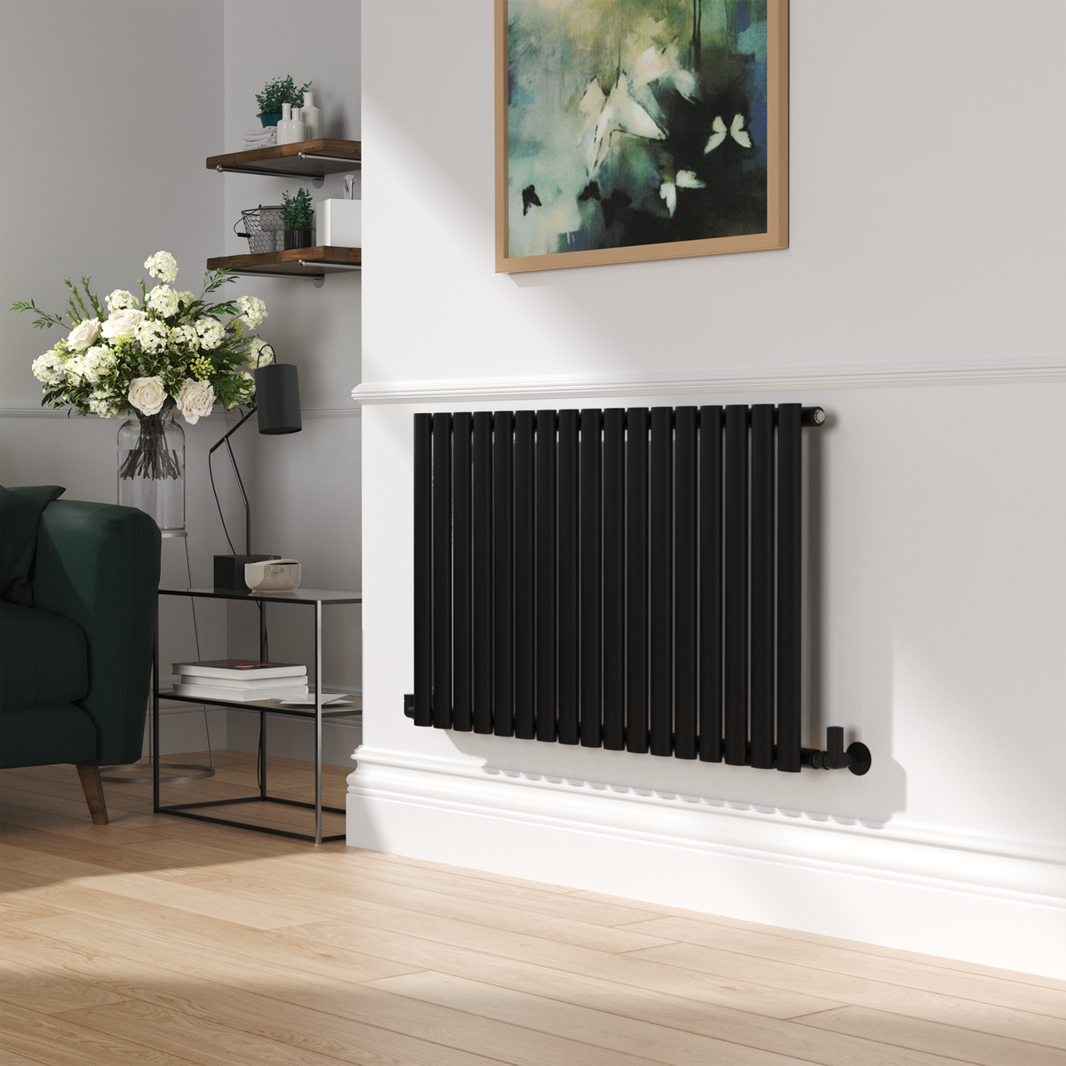 Elego Matte Black Modern Manual Corner Radiator Valves With Lockshield