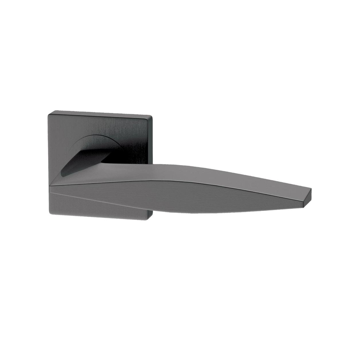 Internal Satin Black Bathroom Lever Door Handle with Lock, Latch and Hinges Pack - 75mm Latch - Mezen - XL Joinery