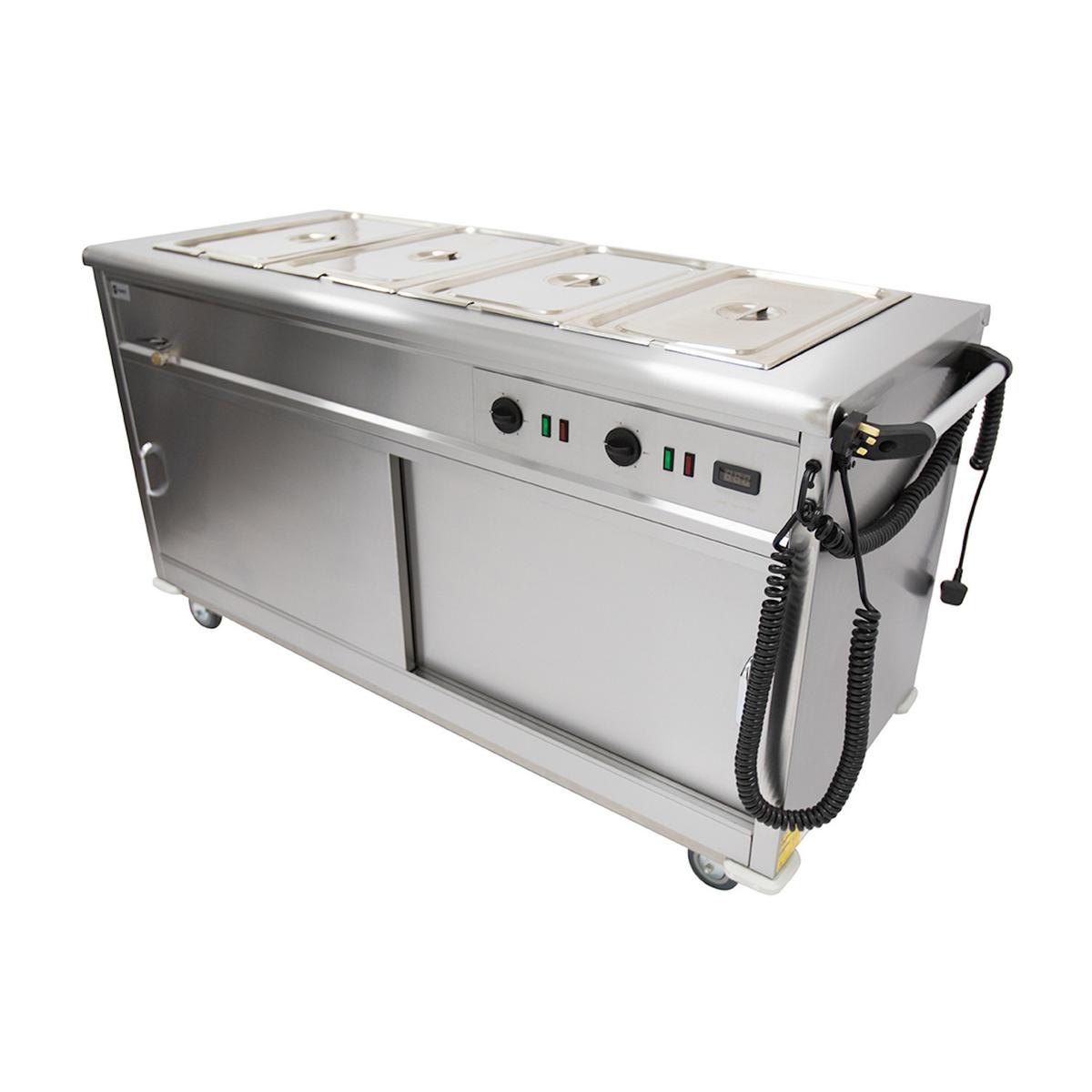 Parry MSB15 Mobile Bain Marie Servery Unit and Hot Cupboard - 1655mm Wide
