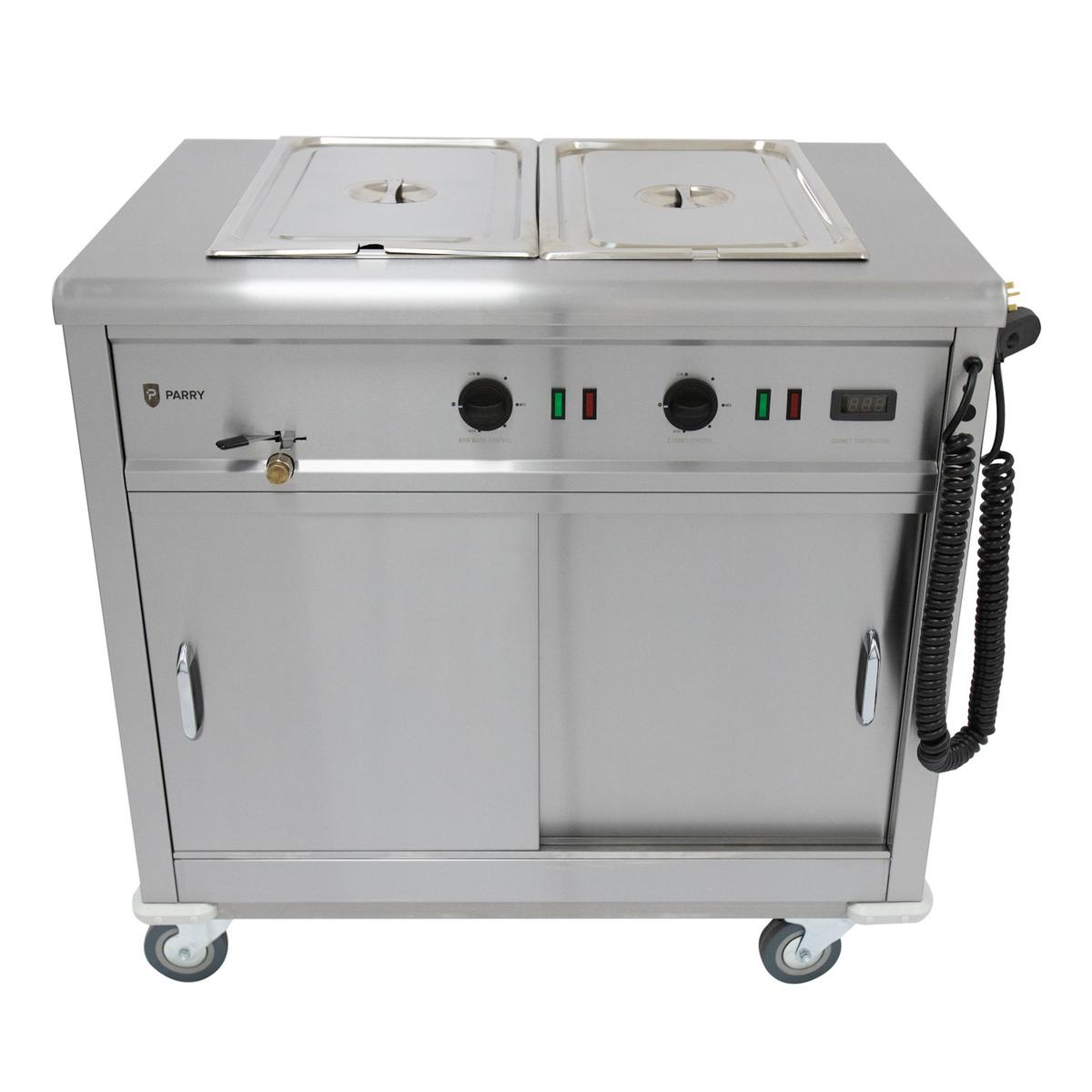 Parry MSB9 Mobile 2 x 1/1 GN Bain Marie - Servery & Hot Cupboard, 1005mm Wide