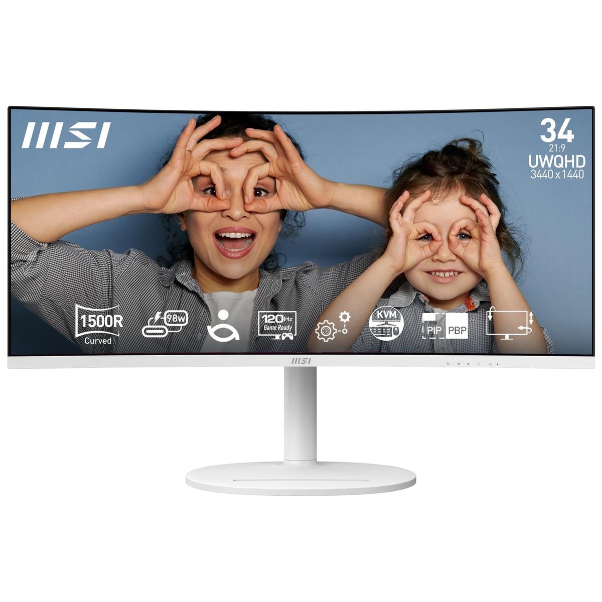 MSI Modern MD342CQPW 34" VA UWQHD 120Hz 1ms UltraWide Curved Monitor