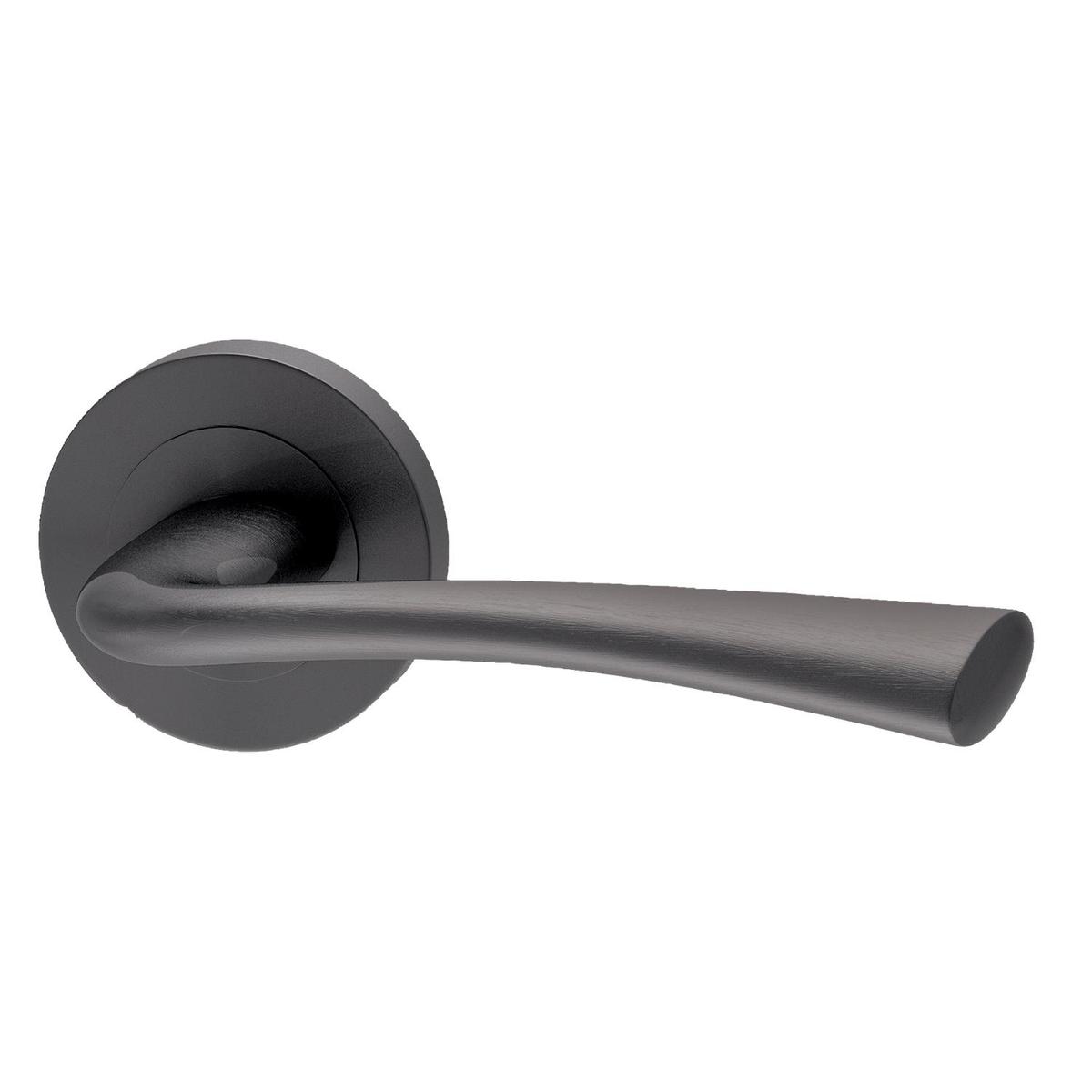 Internal Satin Black Bathroom Lever Door Handle with Lock, Latch and Hinges Pack - 65mm Latch - Neva - XL Joinery