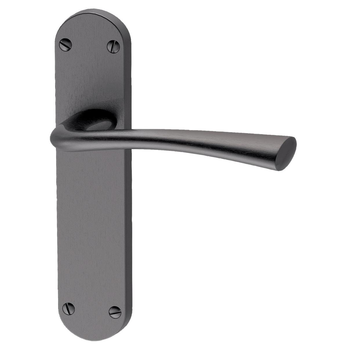 Internal Satin Black Lever Door Handle with Latch and Hinges Pack - 75mm Latch - Neva - XL Joinery