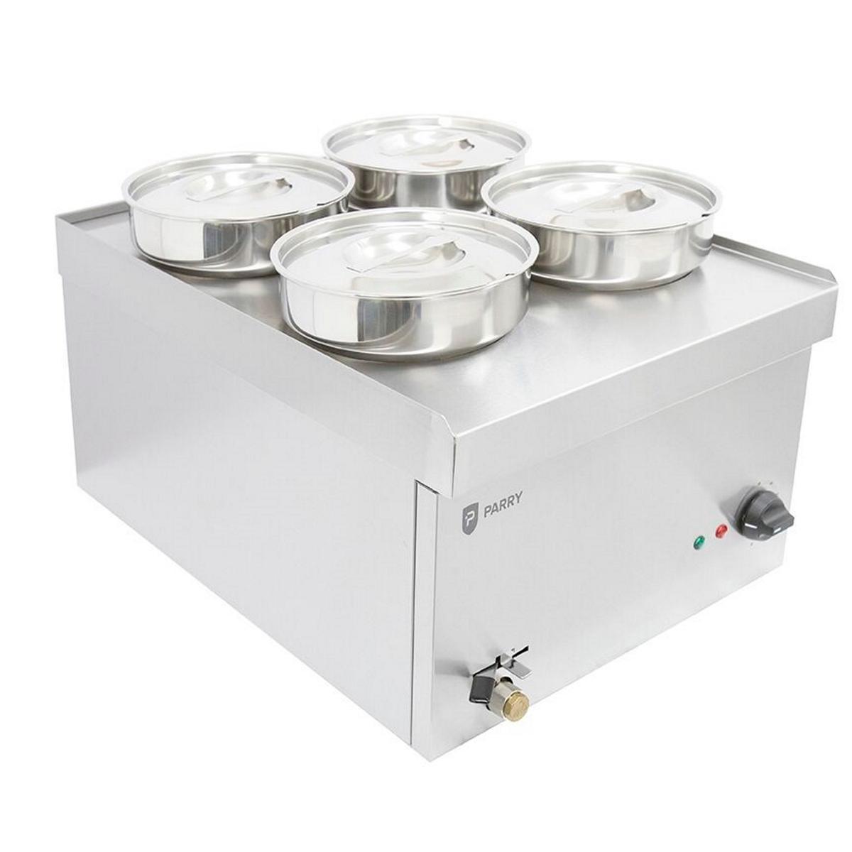 Parry NPWB4 Countertop Wet Heat Bain Marie - 4 x 4 Ltr, Plug In