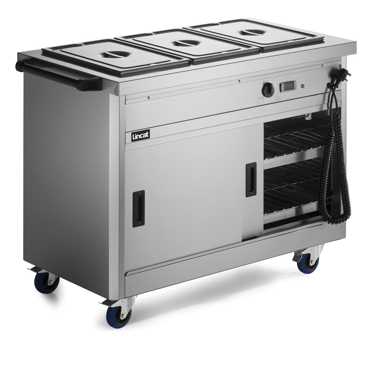 Lincat Panther 670 Mobile Hot Cupboard with Bain Marie Top - 3 x 1/1 GN