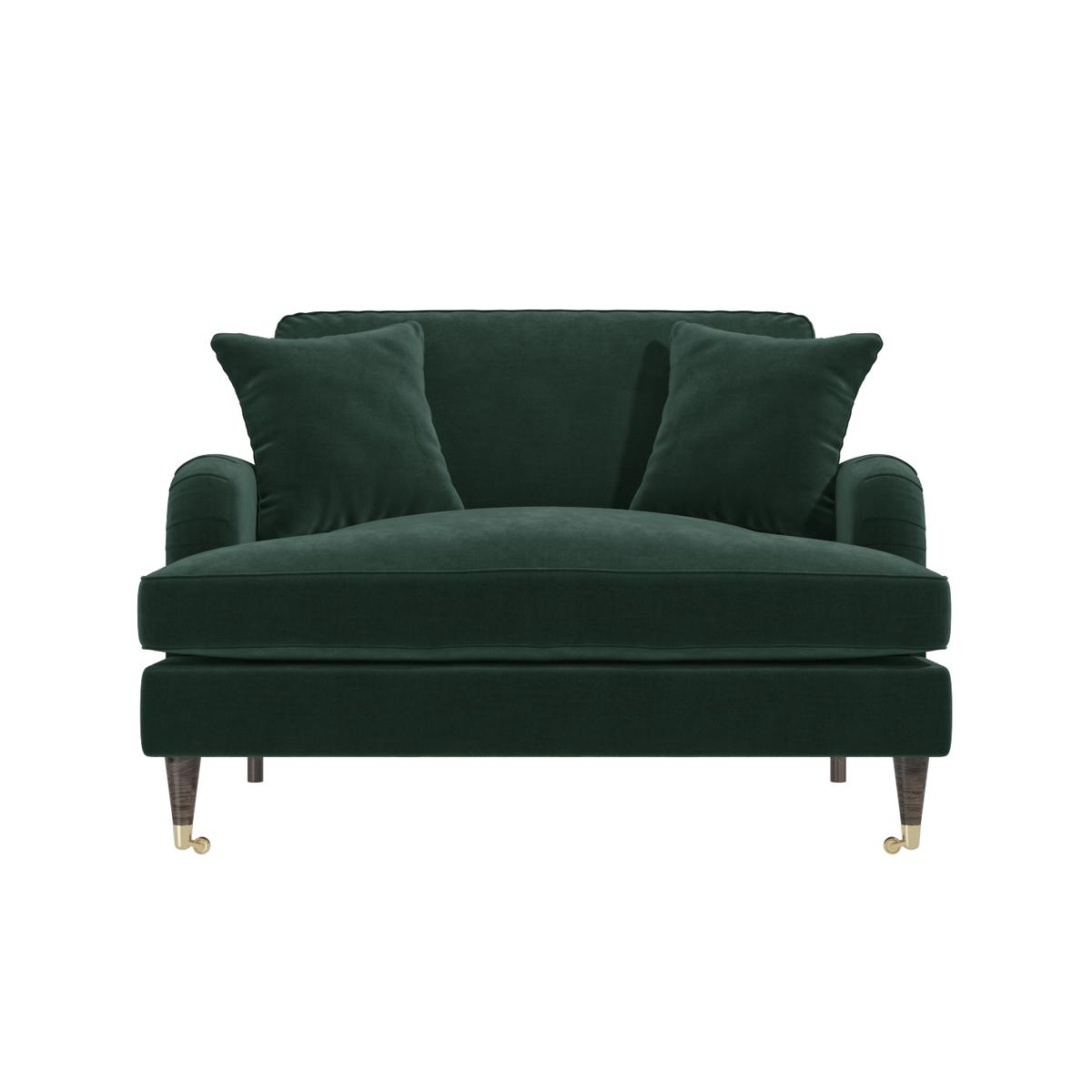 Dark Green Velvet Cuddle Chair - Payton