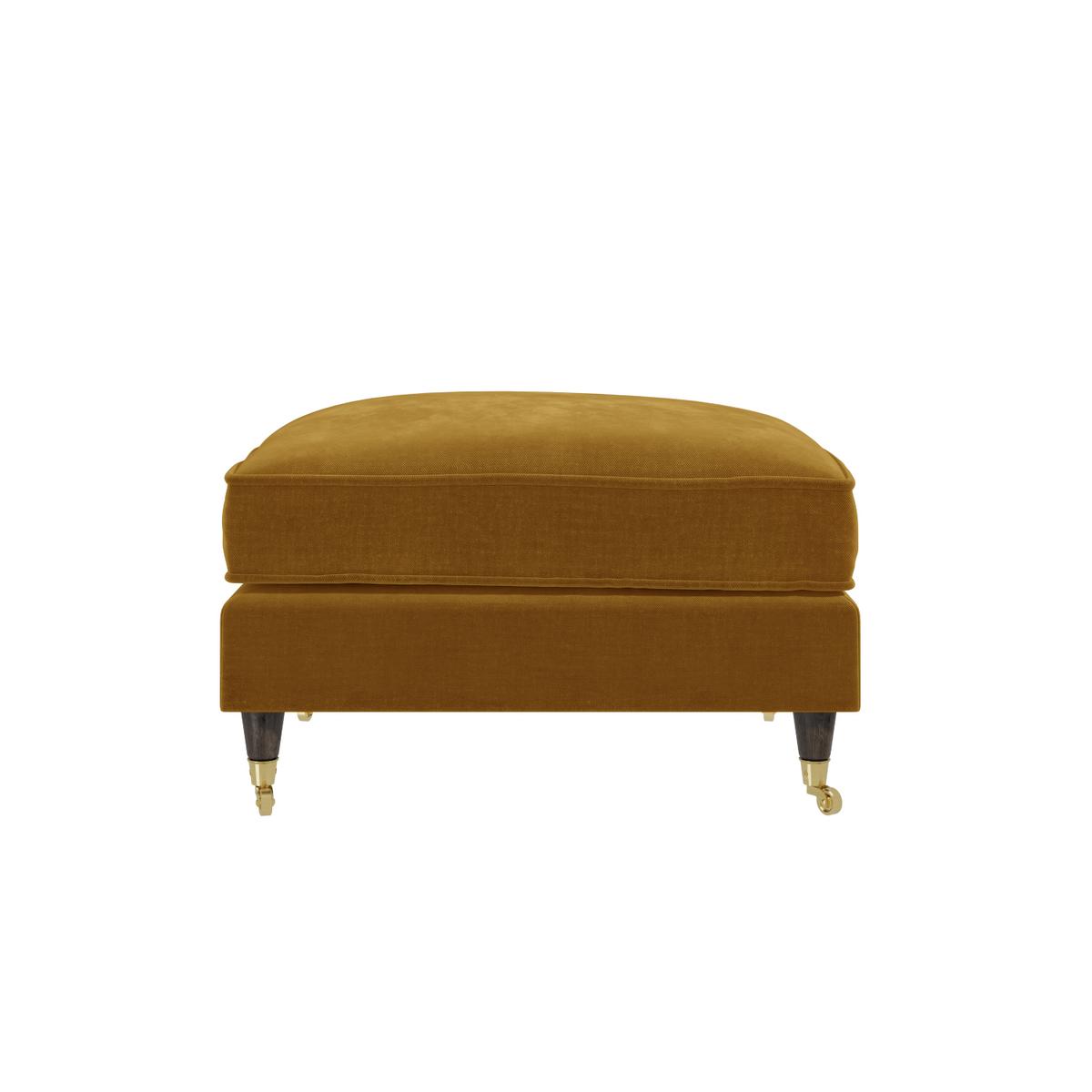 Large Mustard Velvet Footstool - Payton