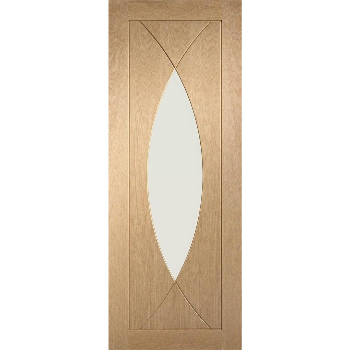 Internal Oak Door with Clear Glass - Pre-Finished - 1981 x 686 x 35mm - Pesaro - XL Joinery