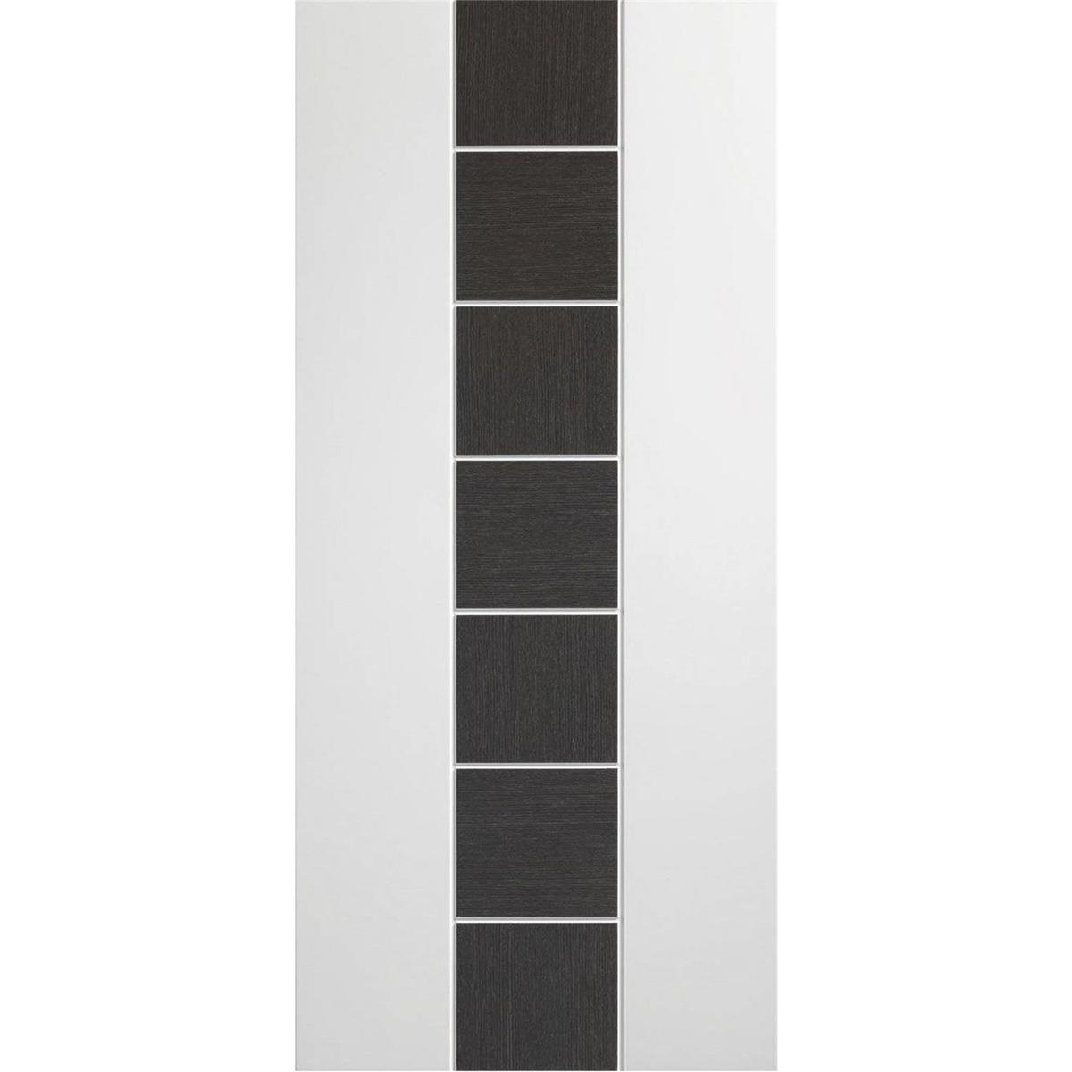 Internal White Painted Door with Grey Wood Inlay - Pre-Finished - 1981 x 838 x 35mm - Messina - XL Joinery