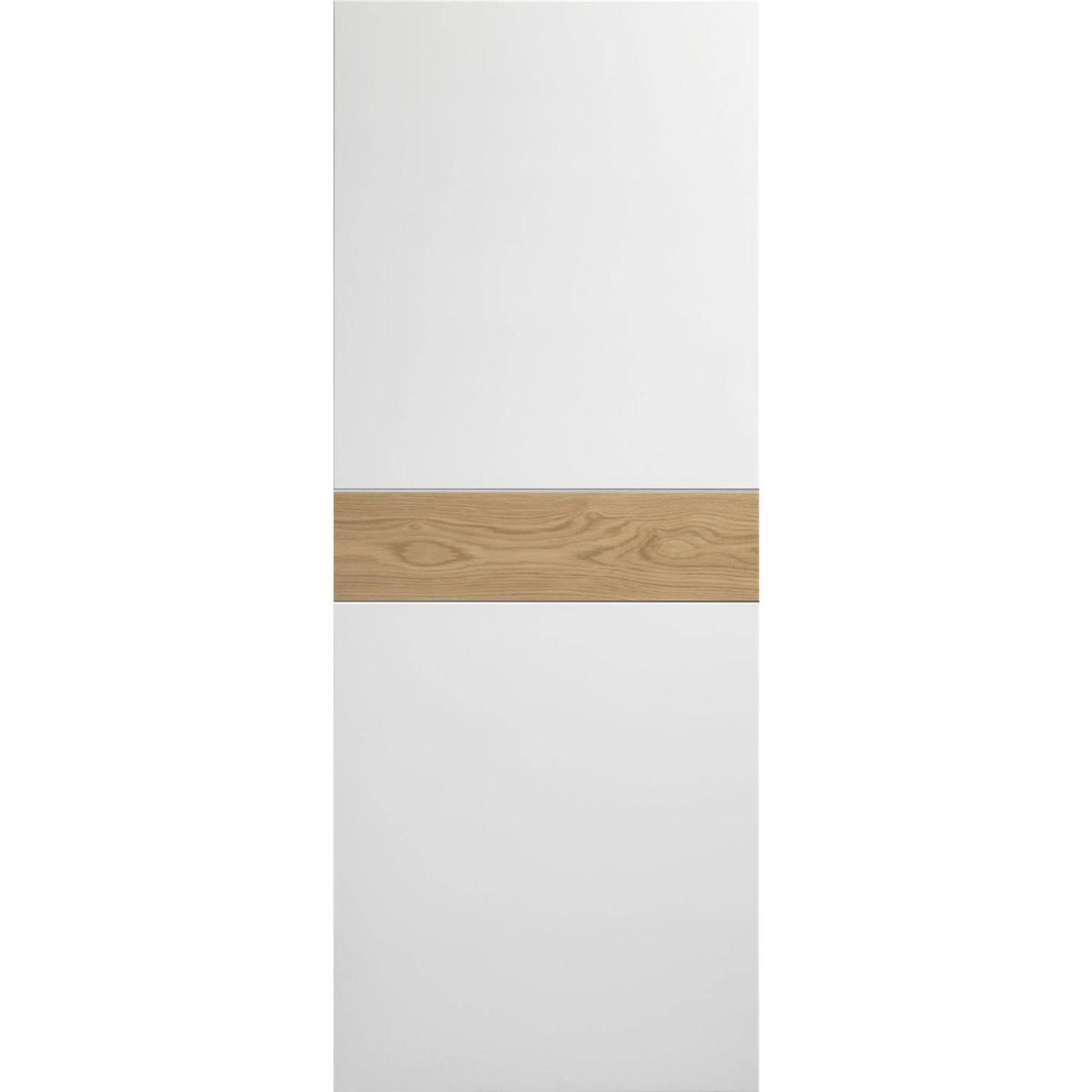 Internal White Painted Door with Oak Veneer Inlay - Pre-Finished - 1981 x 686 x 35mm - Asti - XL Joinery
