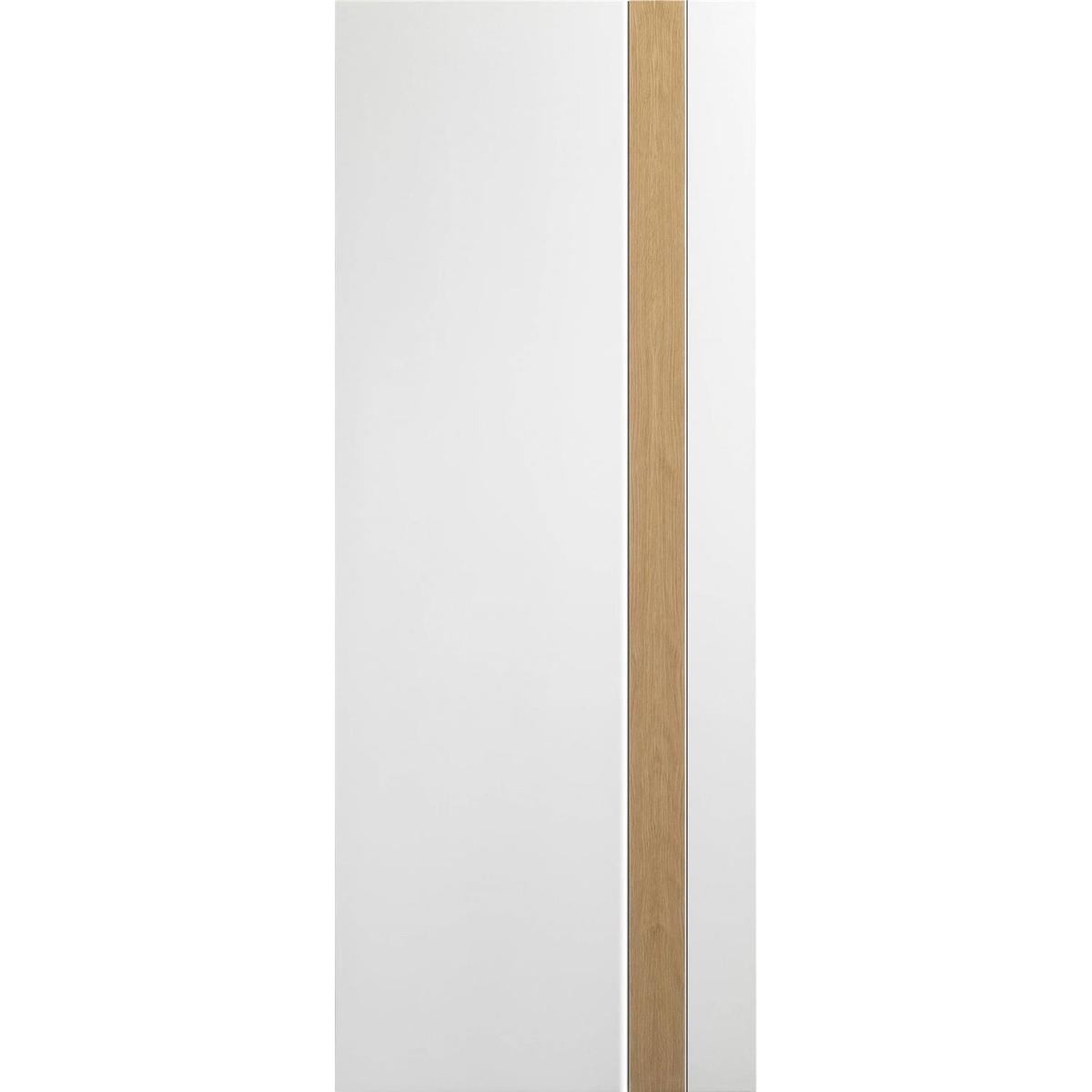 Internal White Painted Door with Oak Veneer Inlay - Pre-Finished - 1981 x 686 x 35mm - Praiano - XL Joinery