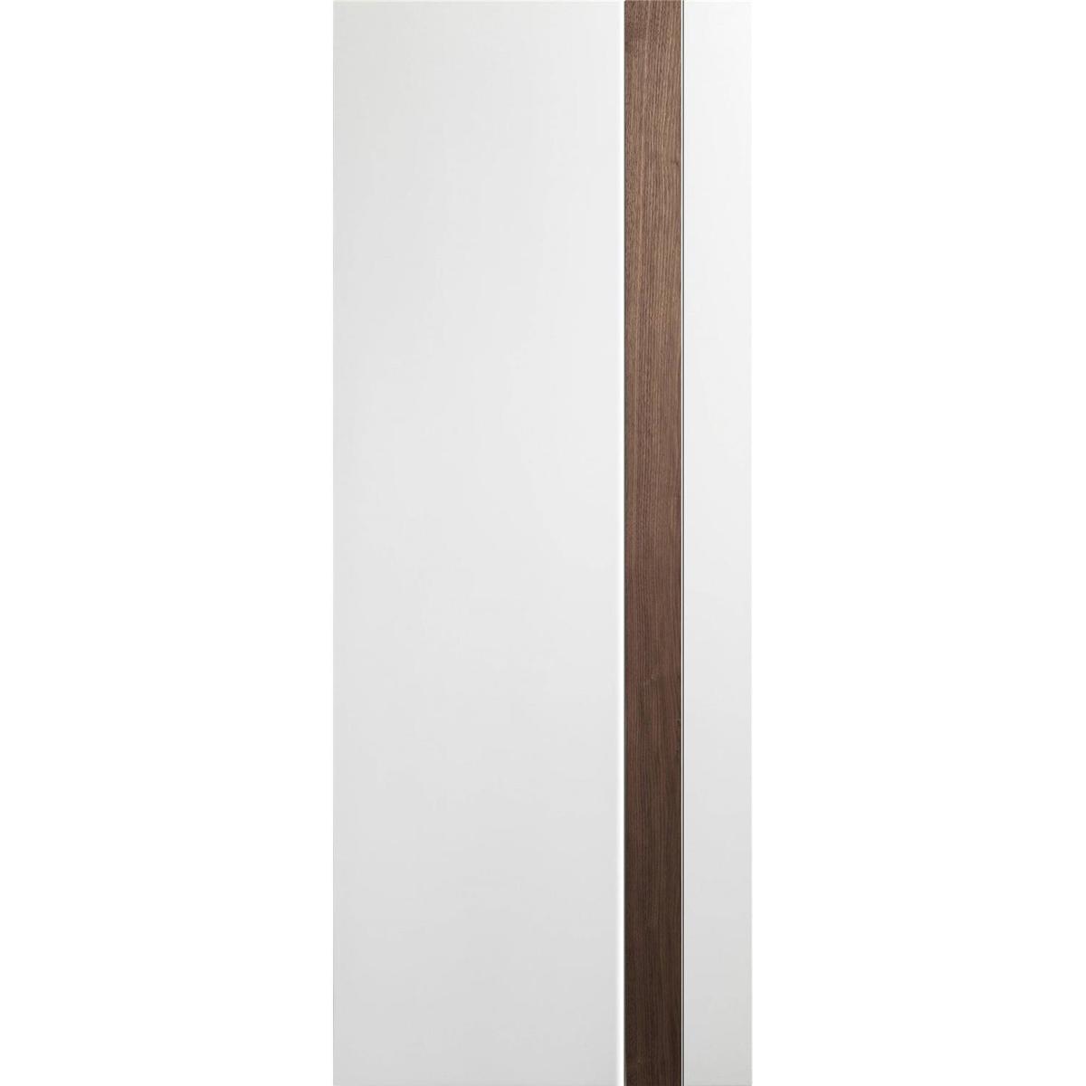 Internal White Painted Door with Walnut Veneer Inlay - Pre-Finished - 1981 x 838 x 35mm - Praiano - XL Joinery