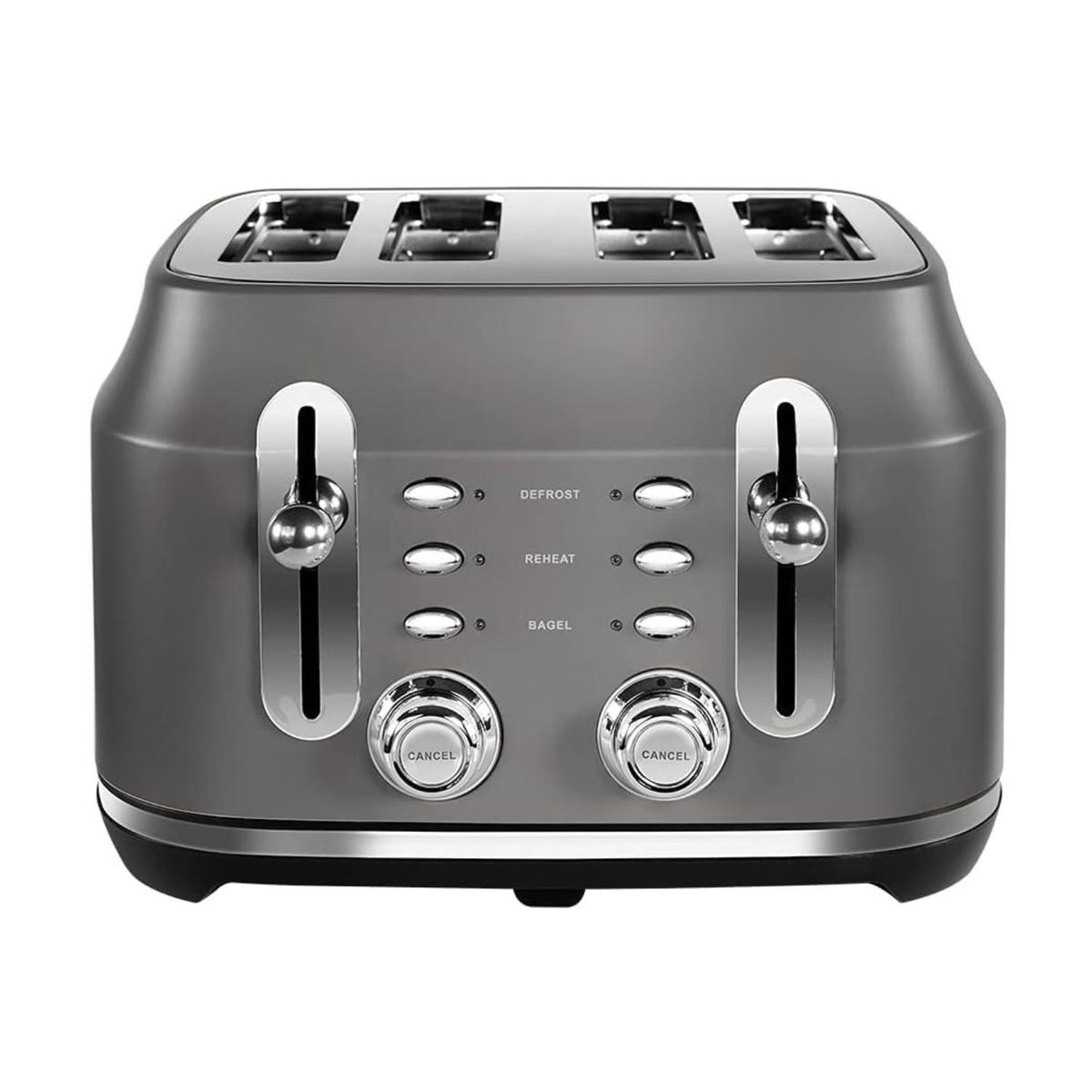 Rangemaster Classic 4 Slice Toaster – Grey  Wide Slots & Variable Browning