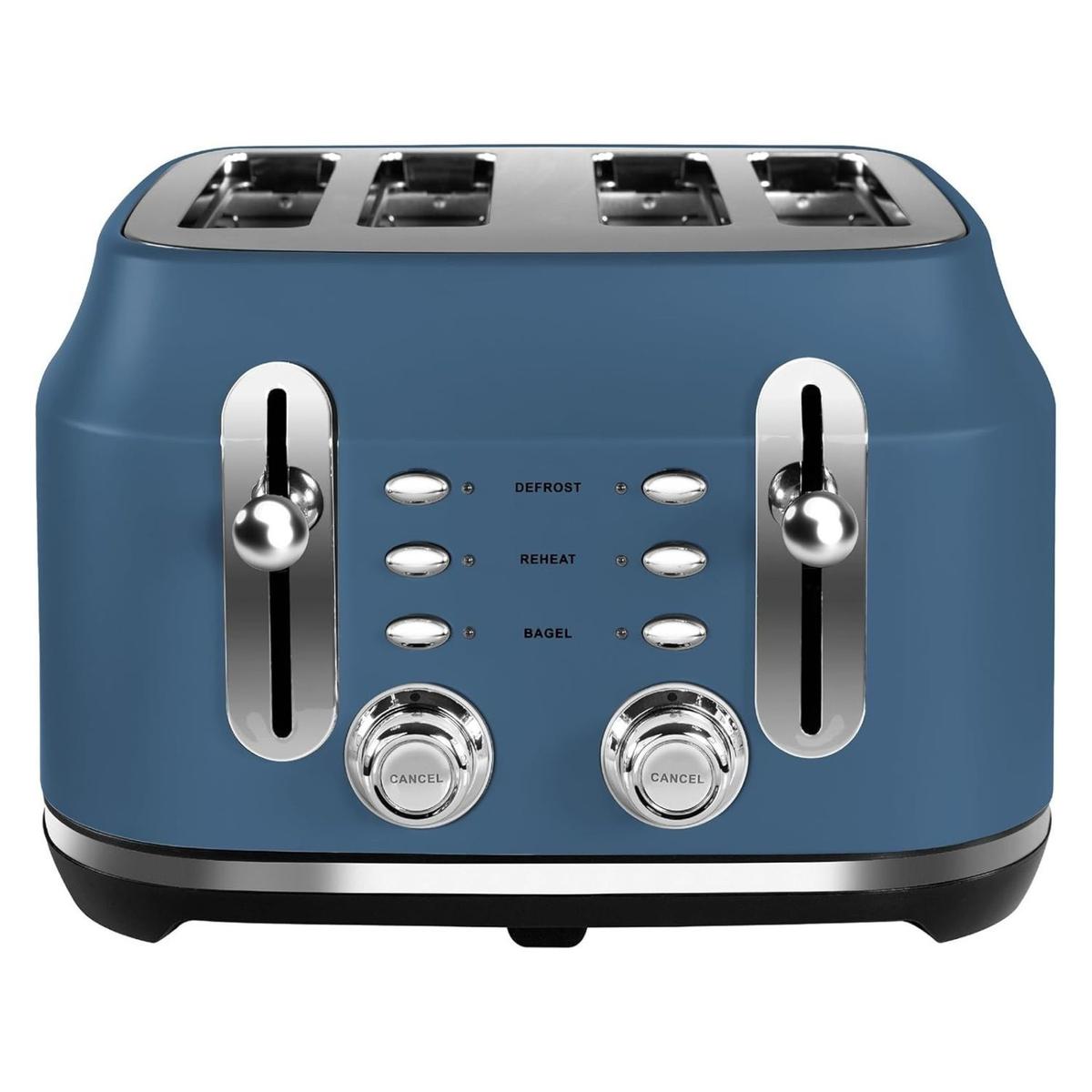 Rangemaster Classic 4 Slice Toaster – Stone Blue  Wide Slots & Variable Browning