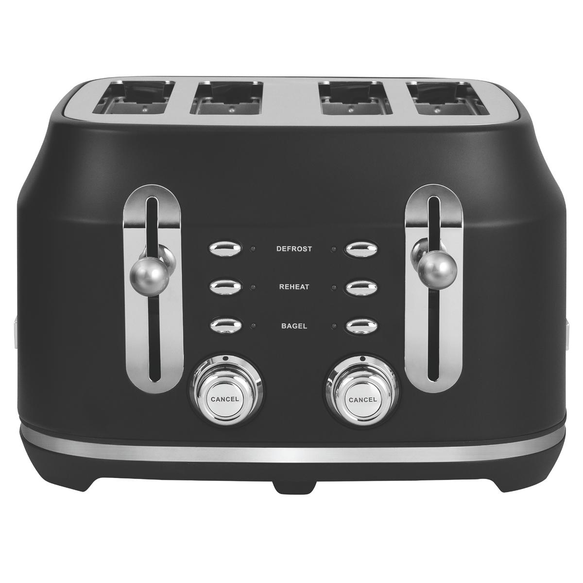 Rangemaster Classic 4 Slice Toaster – Matt Black Wide Slots & Variable Browning