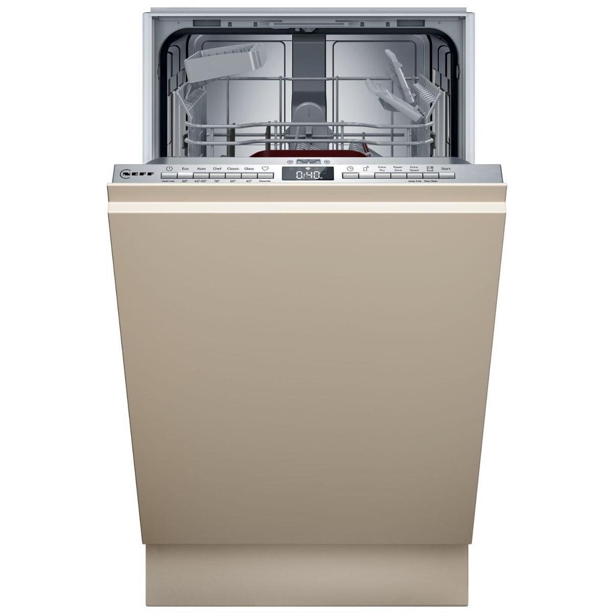 Neff N 50 Integrated Slimline Dishwasher - Smart Wi-Fi Silver control panel