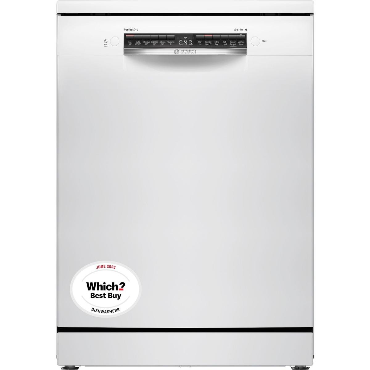 Bosch Series 6 Freestanding Dishwasher - Smart Wi-Fi, B-Rated, White