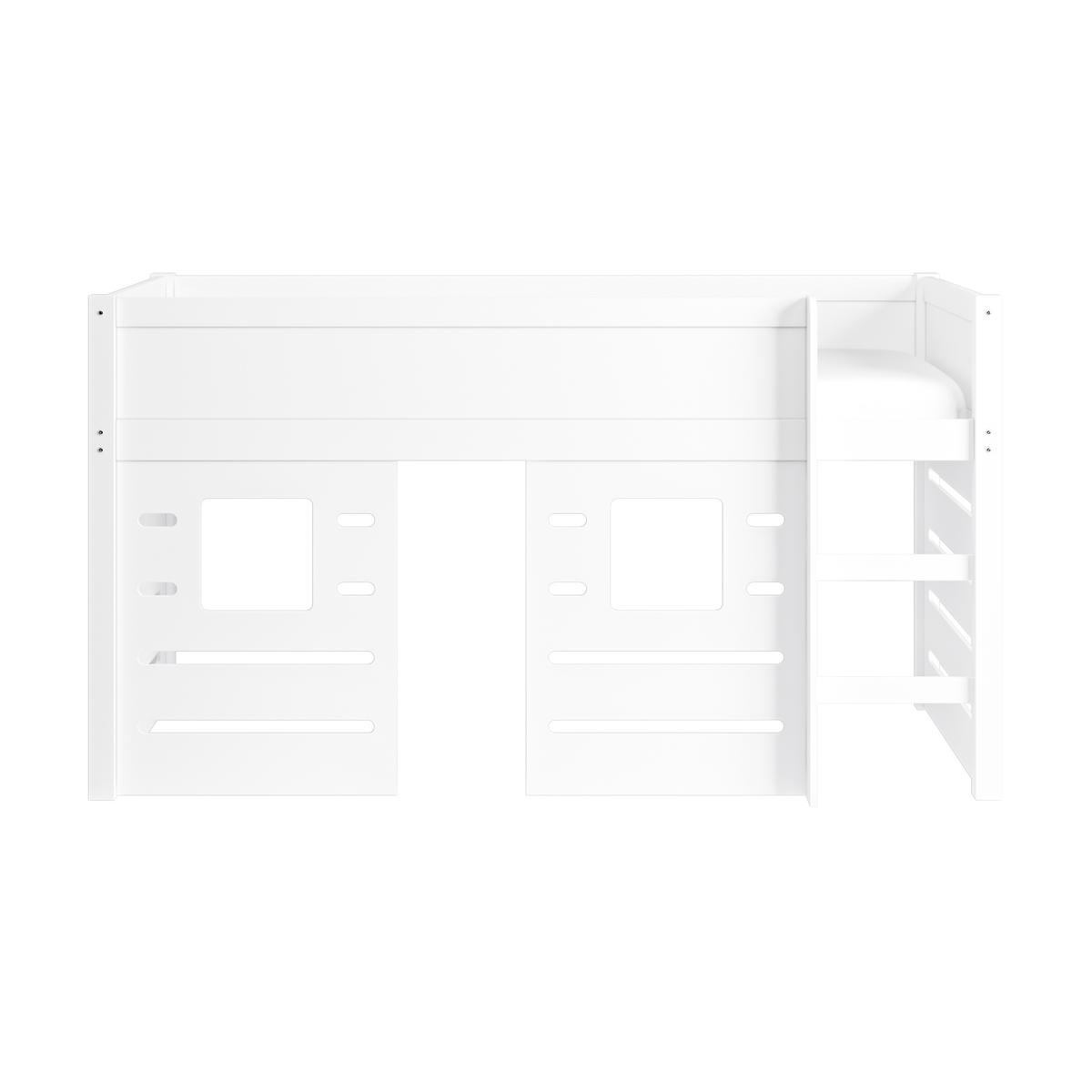 White Mid Sleeper Cabin Bed with Den - Saint