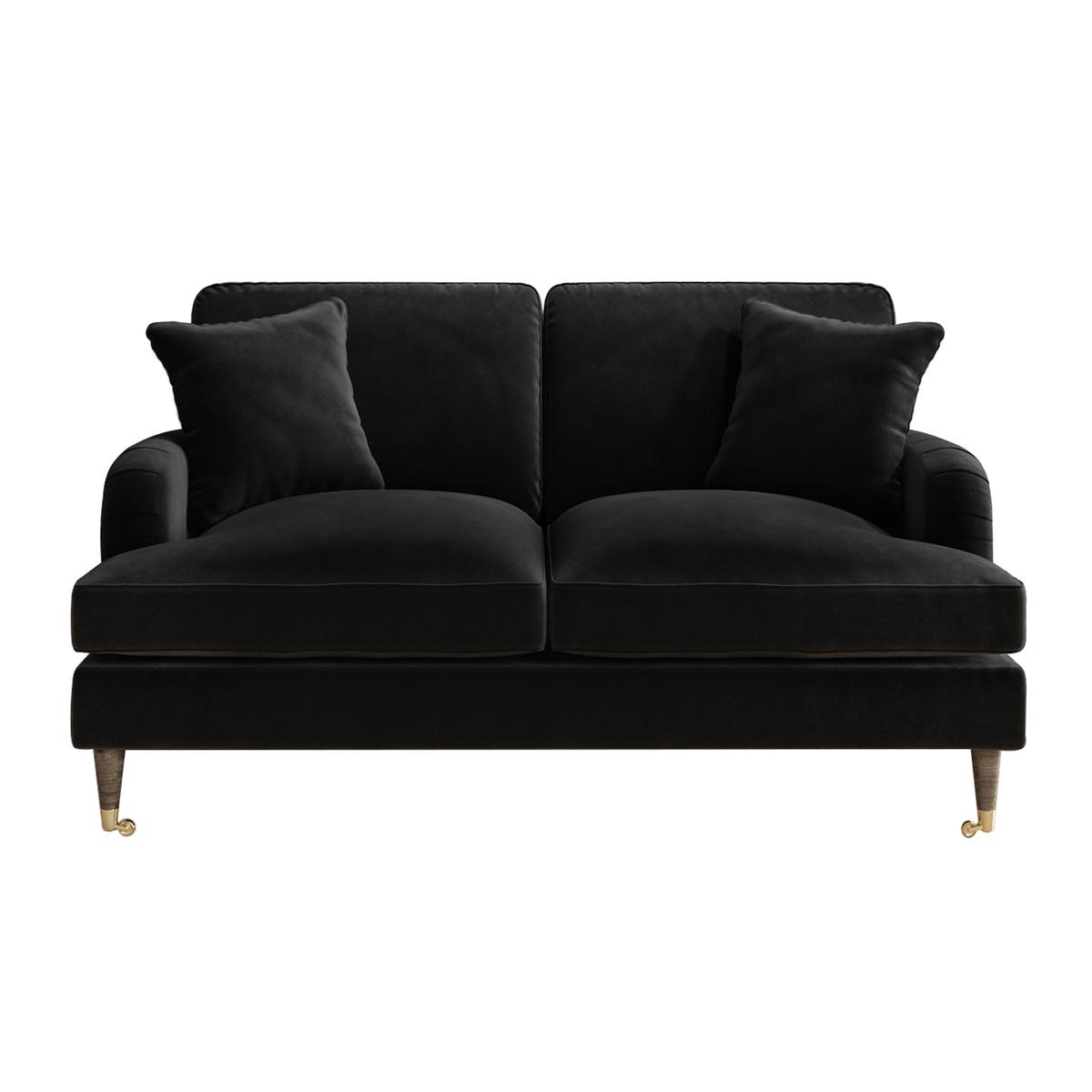 Black Velvet 2 Seater Sofa - Payton
