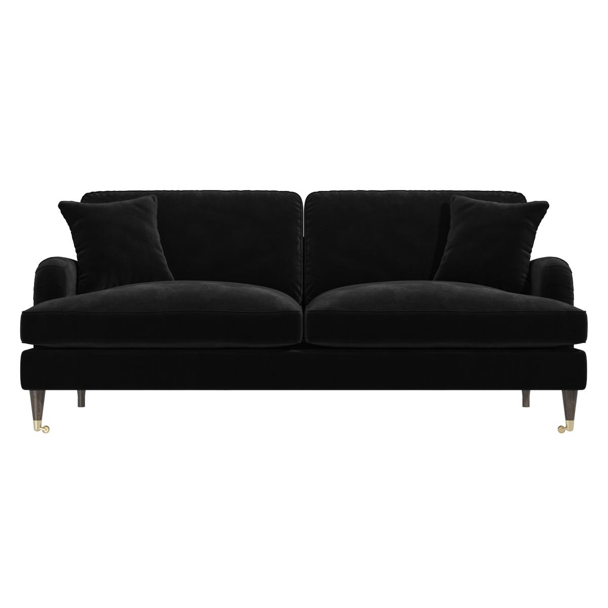 Black Velvet 3 Seater Sofa - Payton