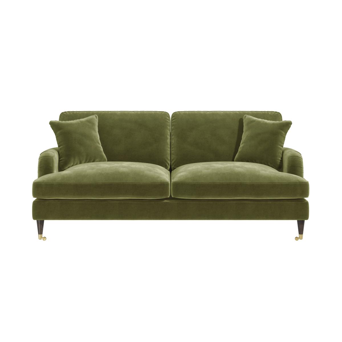 ONLY OPENED - Olive Green Velvet 3 Seater Sofa - Payton