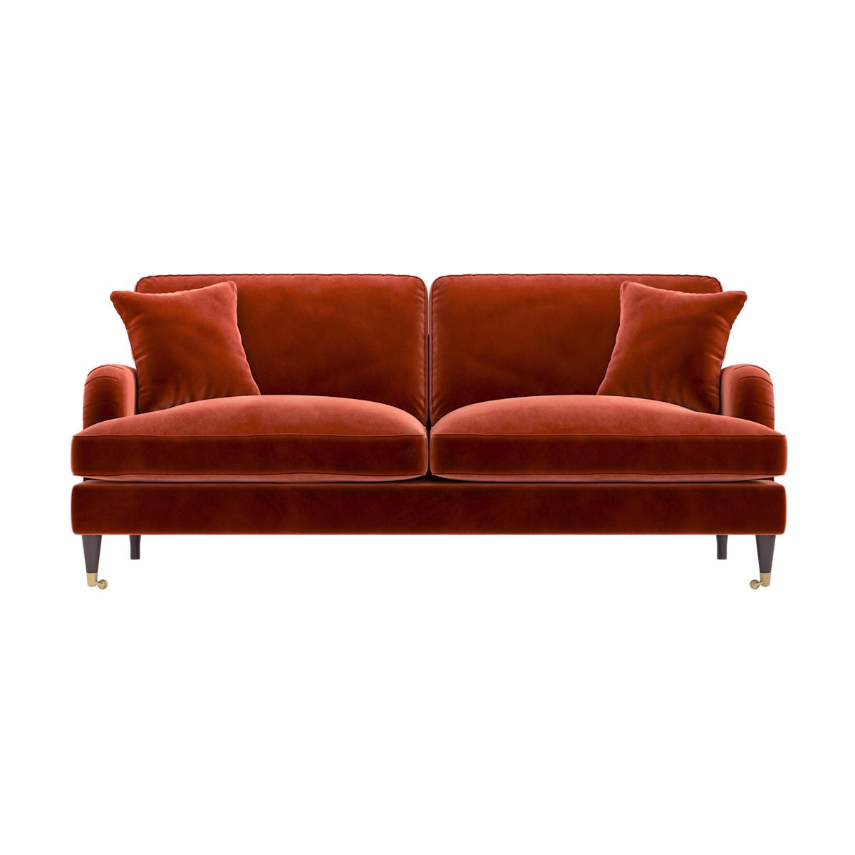 Burnt Orange Velvet 3 Seater Sofa and Armchair Set - Payton