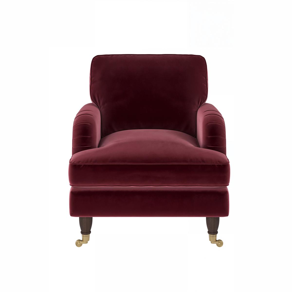 Burgundy Velvet Armchair - Payton