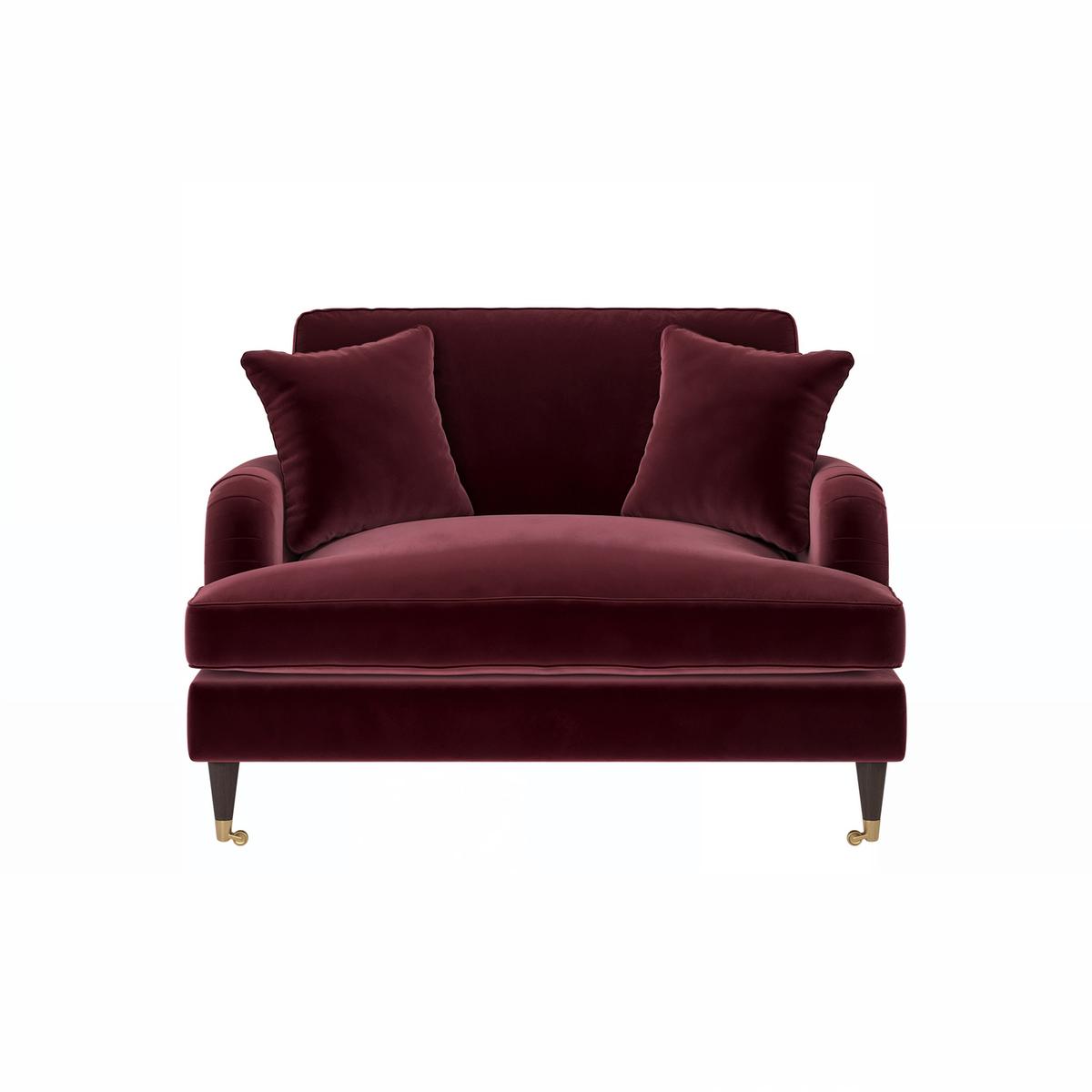 Burgundy Velvet Love Seat - Payton
