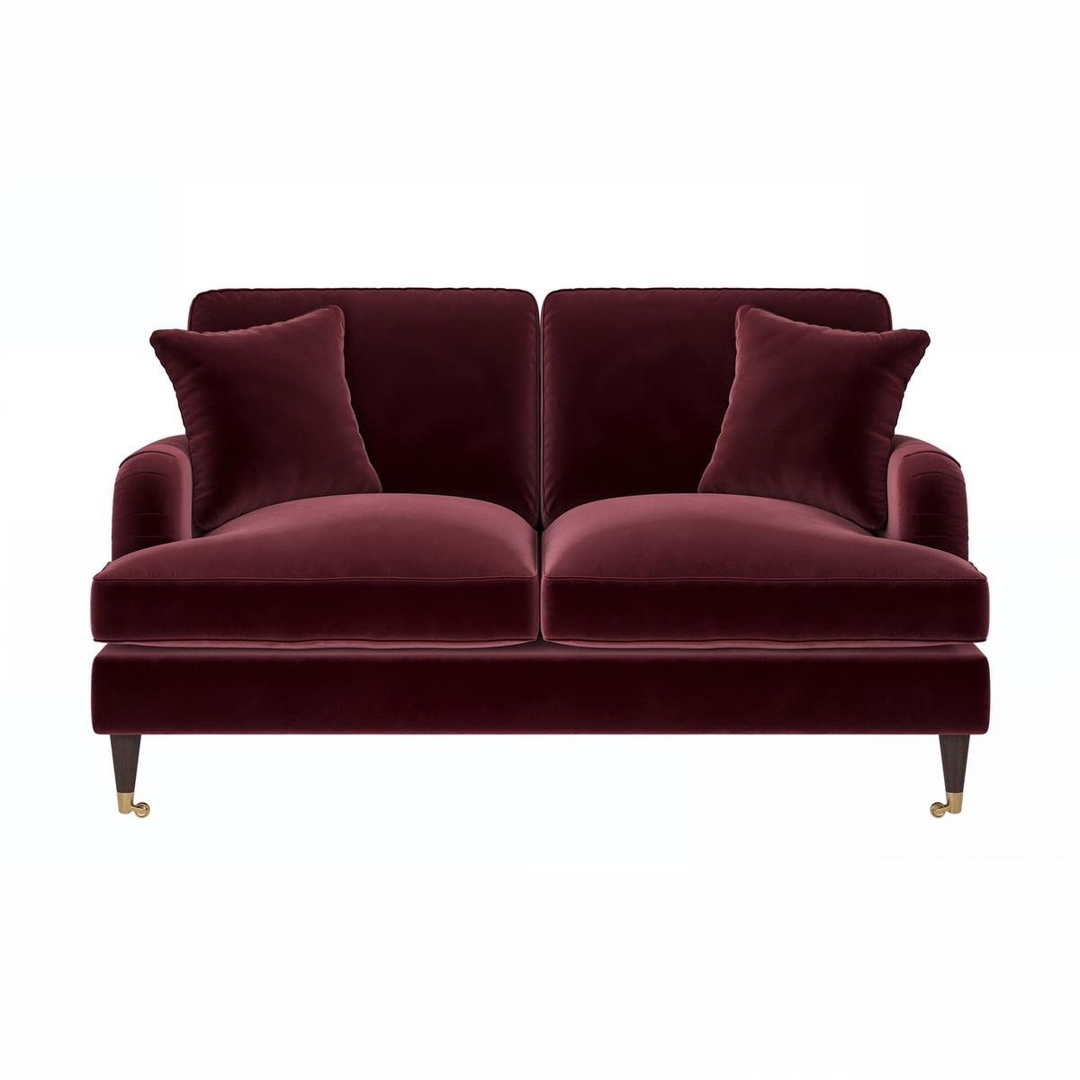 Burgundy Velvet 2 Seater Sofa - Payton