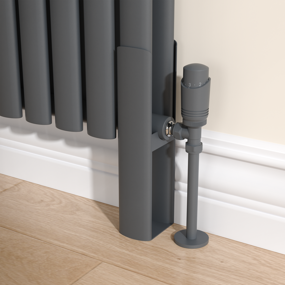Sorrento Anthracite Designer Radiator Feet -Suitable for Oval Double Panel Radiator