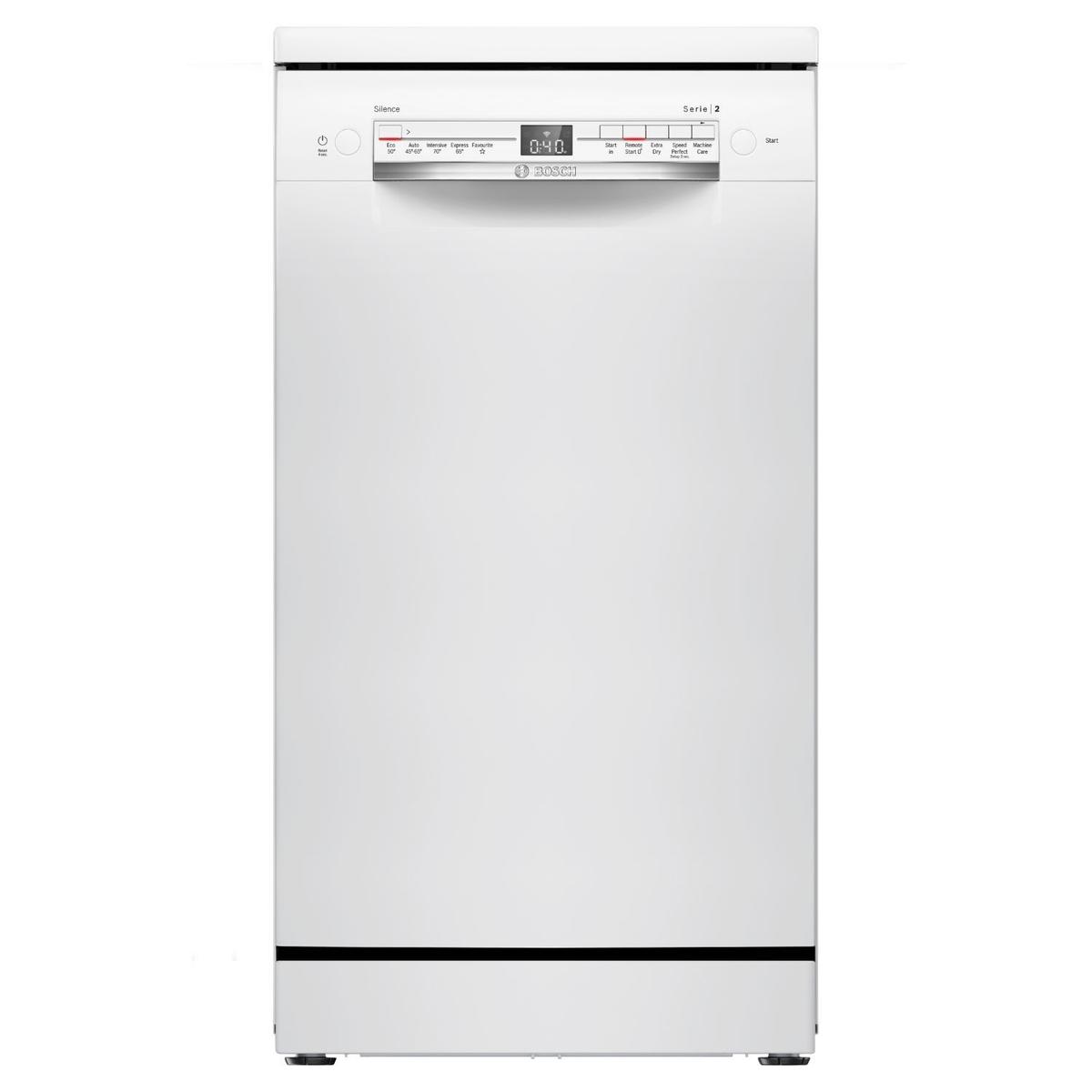 Bosch Series 2 Freestanding Slimline Dishwasher - Smart Wi-Fi, White
