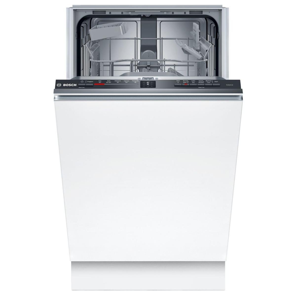 Bosch Series 2 Integrated Slimline Dishwasher - Smart D-rated Black control panel